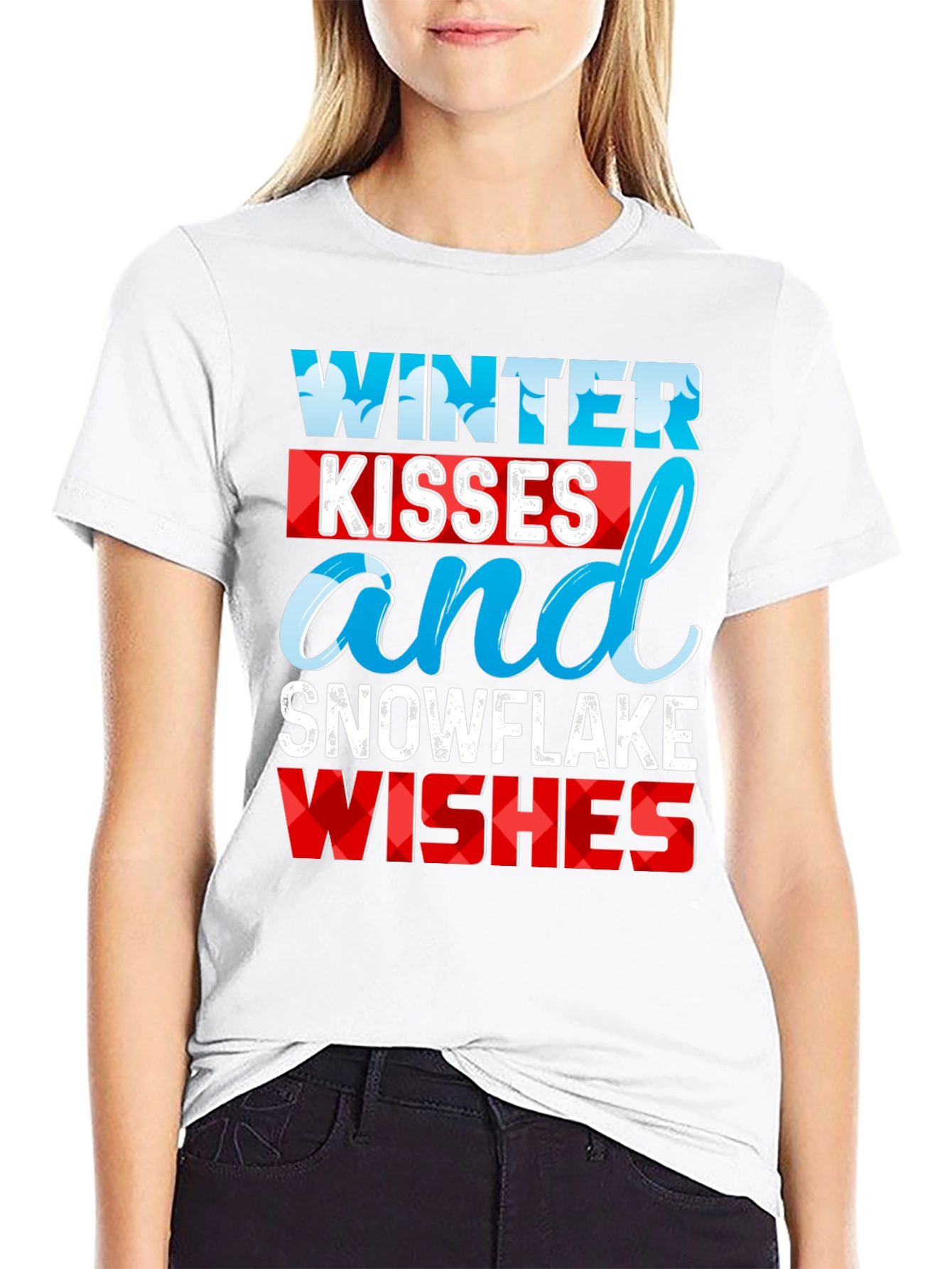 Winter Kisses Snowflake Wishes Graphic Tee