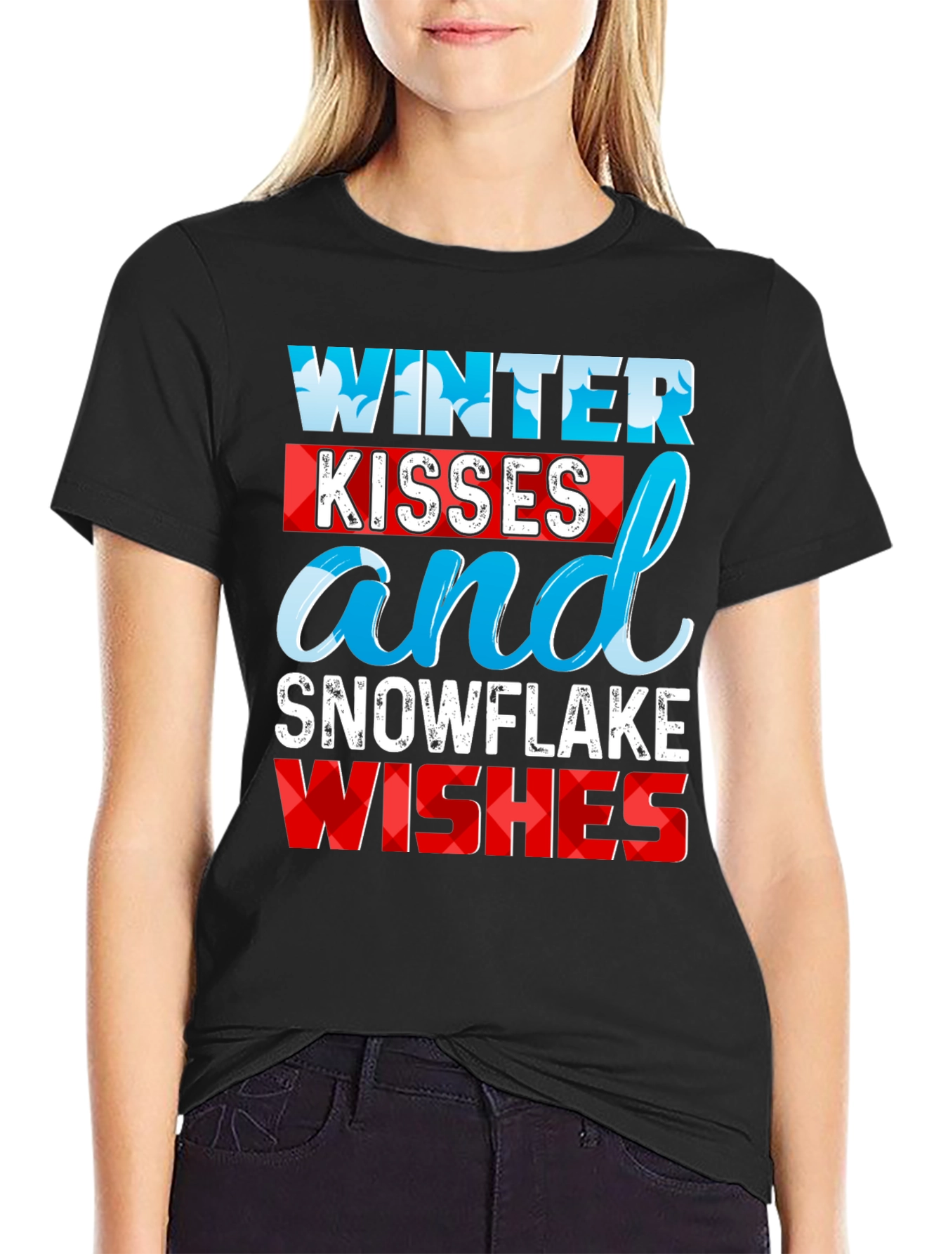Winter Kisses Snowflake Wishes Graphic Tee
