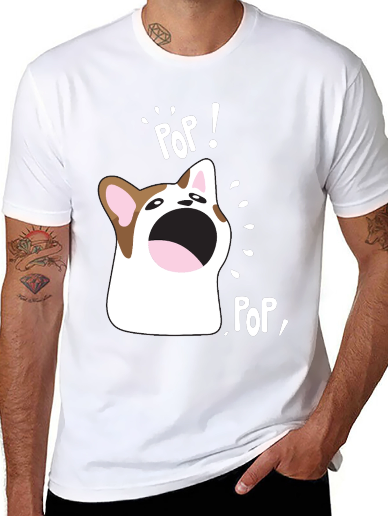 Pop Cat Meme T-Shirt Funny Pet Tee