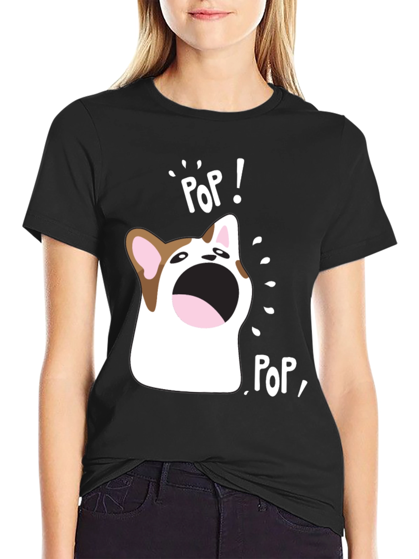 Pop Cat Meme T-Shirt Funny Pet Tee