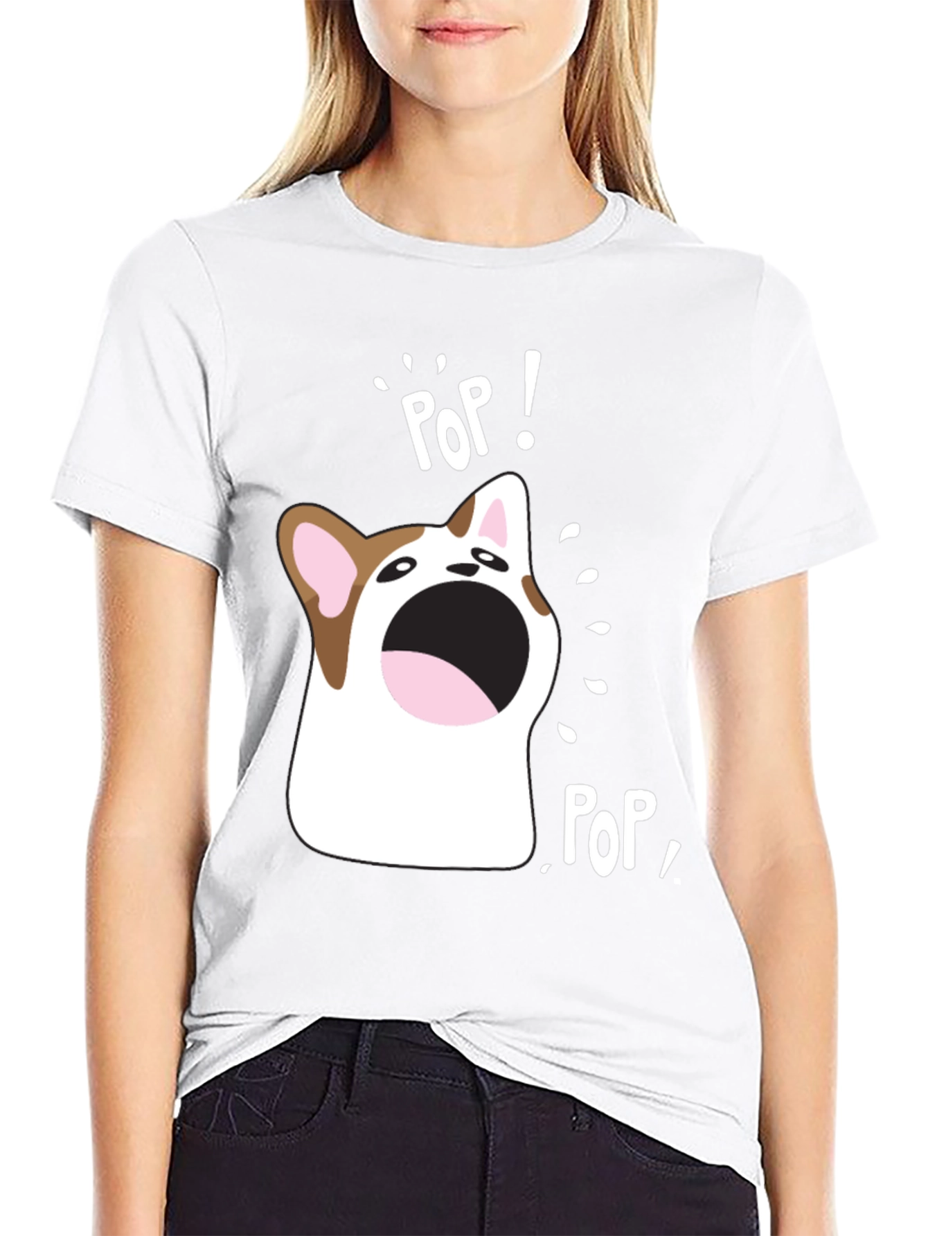 Pop Cat Meme T-Shirt Funny Pet Tee