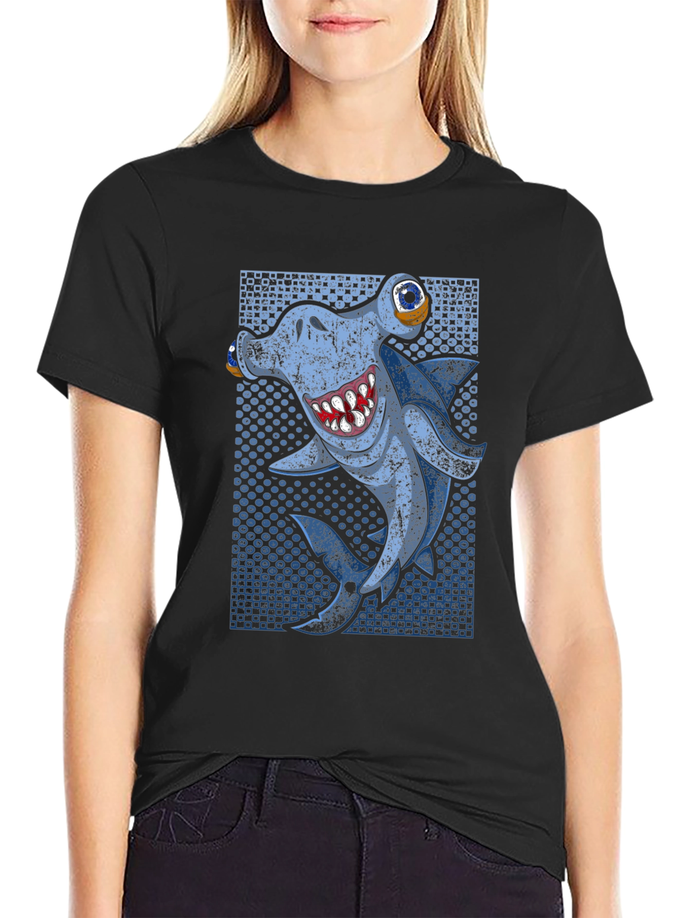 Hammerhead Shark Graphic Tee - Mens Black T-Shirt