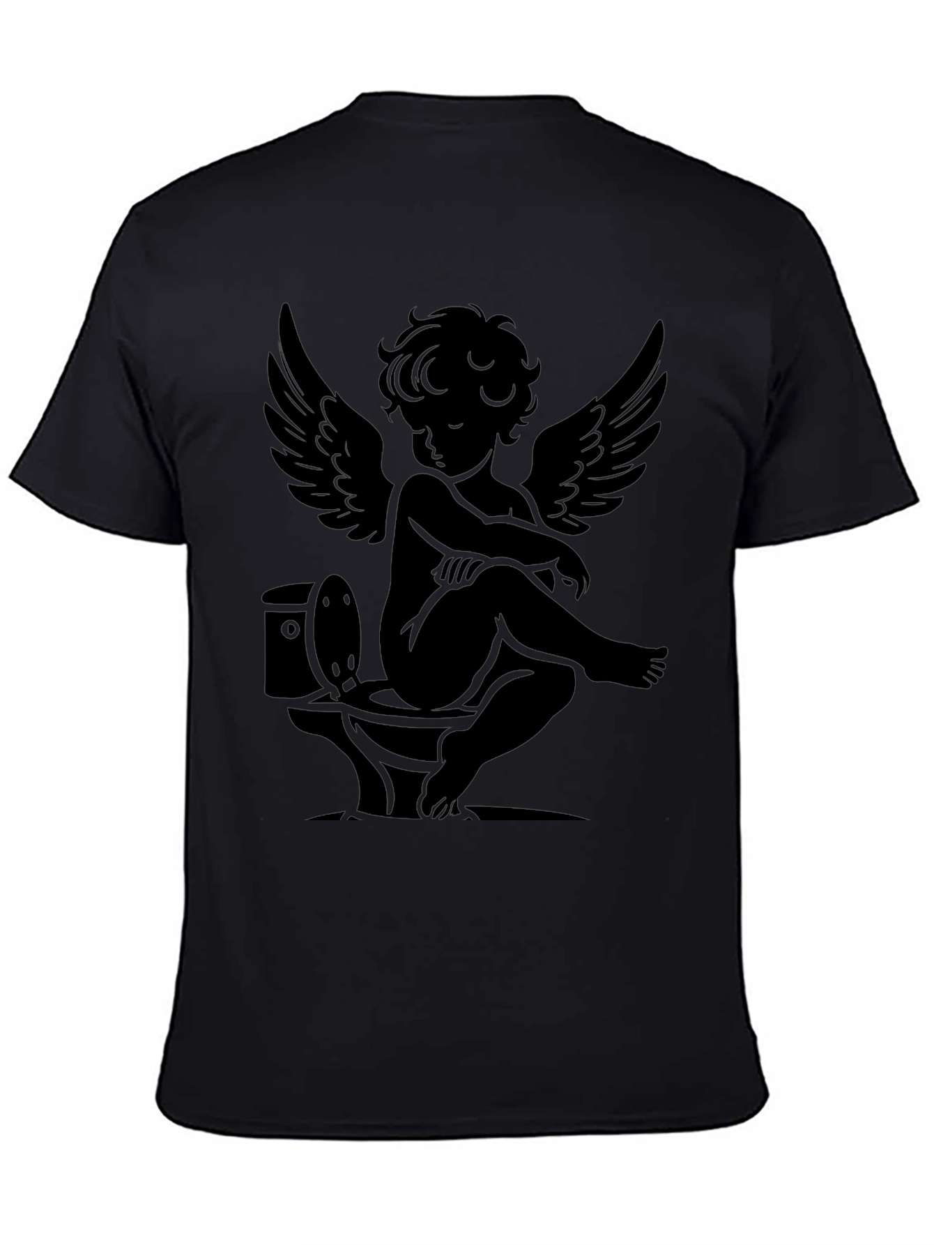 Angelic Humor Tee - Cherub on Toilet