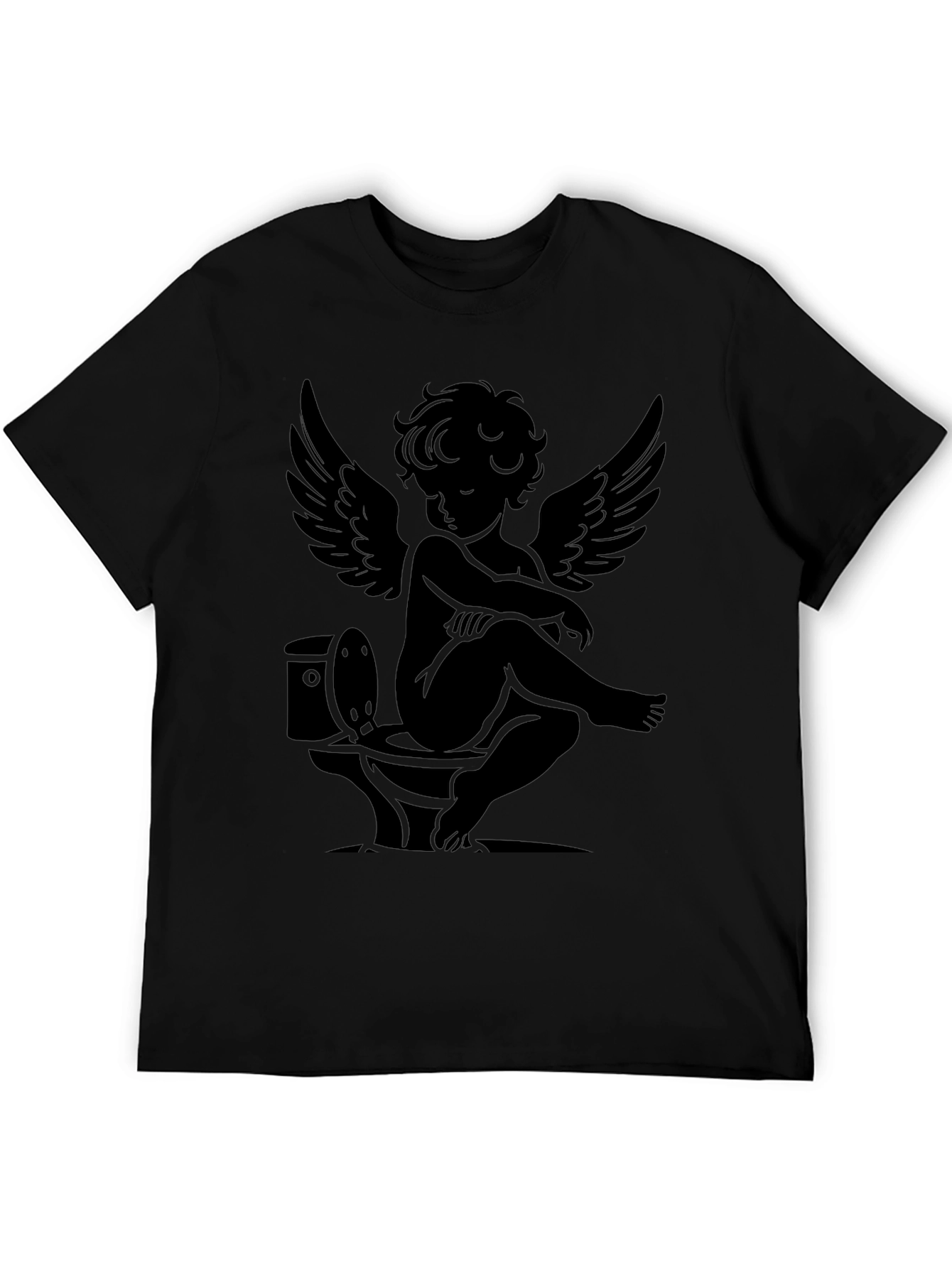 Angelic Humor Tee - Cherub on Toilet