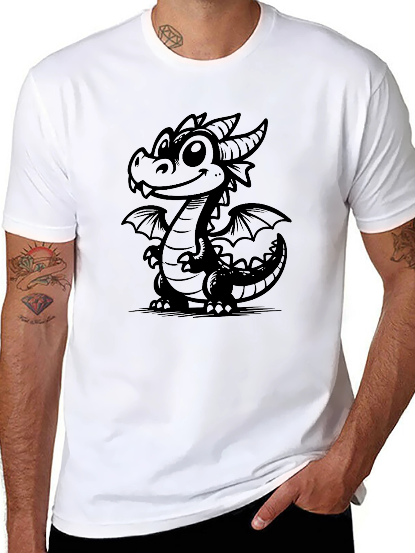 Dragon Graphic Tee - Mens Black T-Shirt