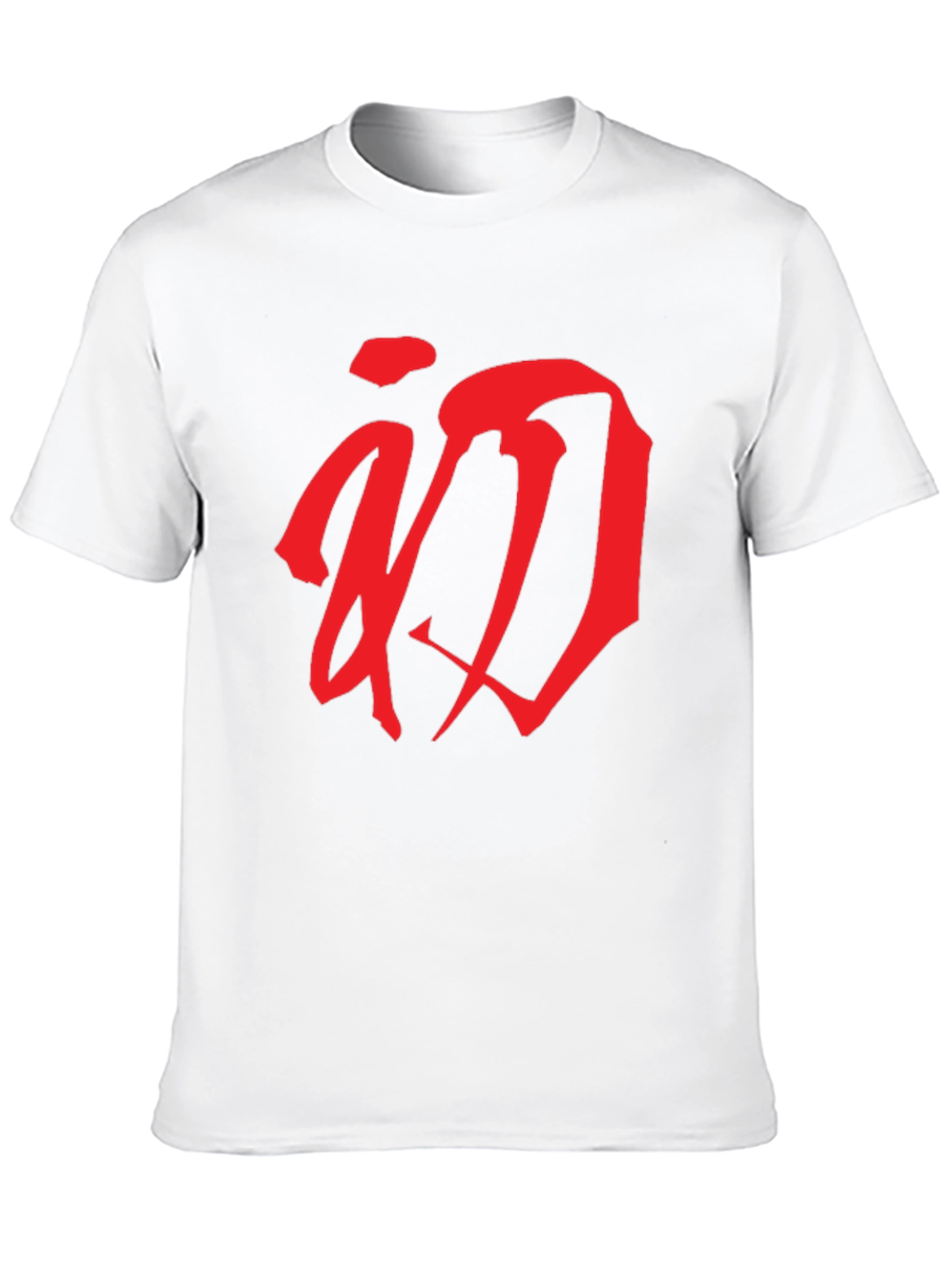 Red Calligraphy Graphic T-Shirt - Black