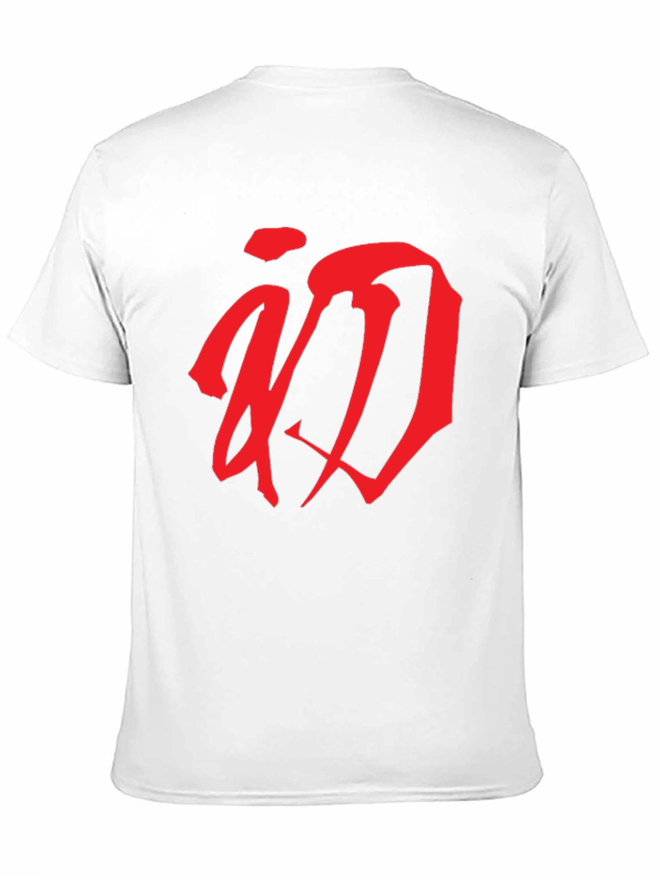 Red Calligraphy Graphic T-Shirt - Black