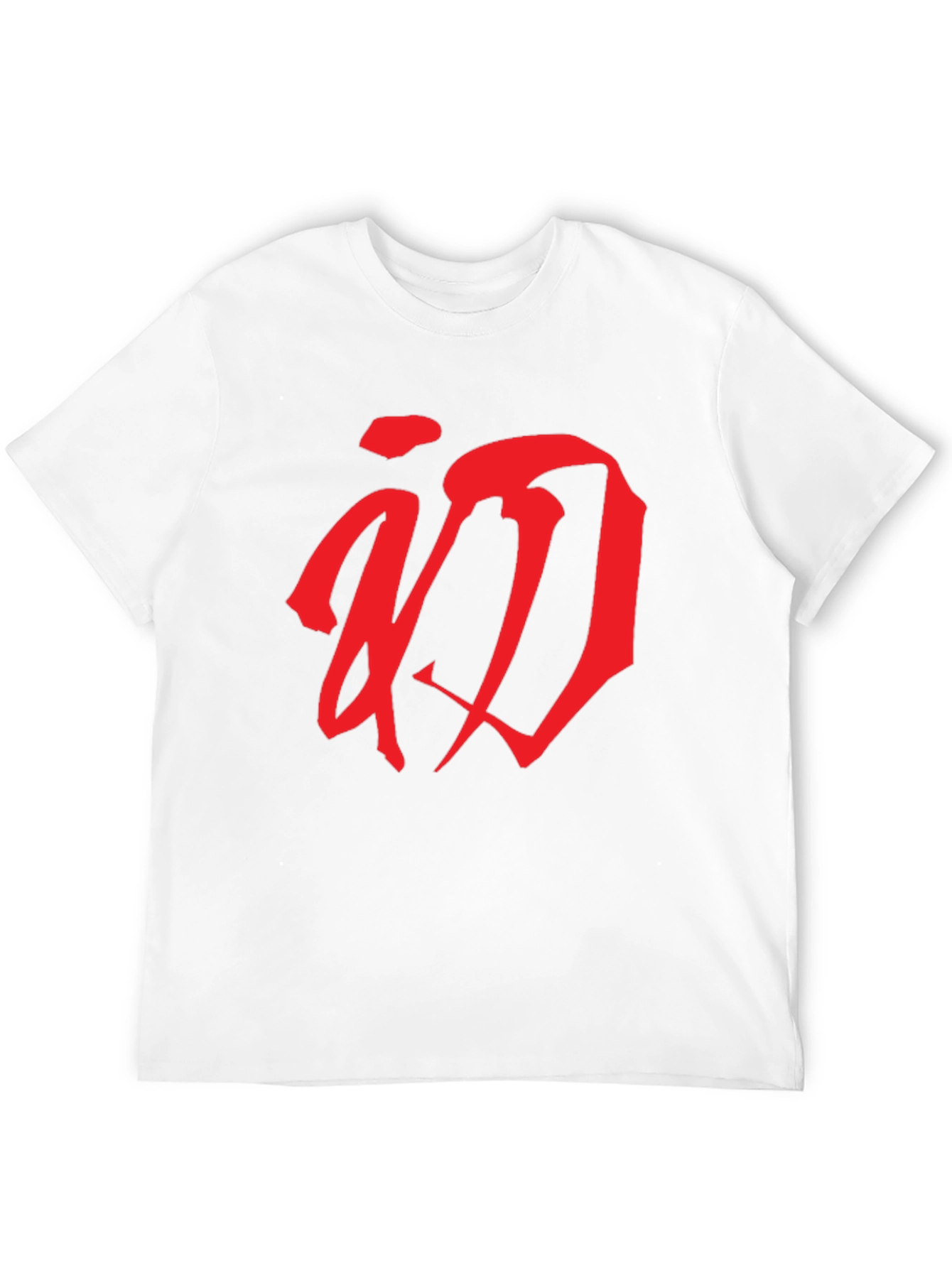 Red Calligraphy Graphic T-Shirt - Black