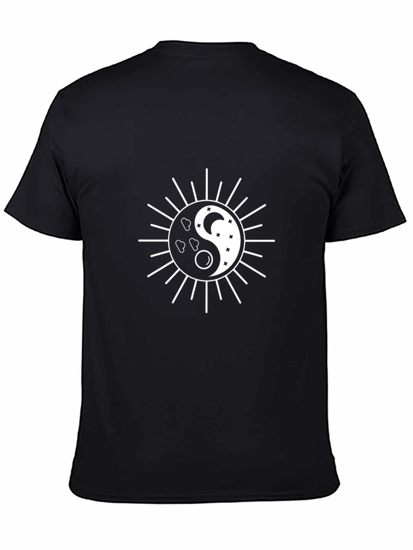 Yin Yang Sun & Moon Graphic Tee - Black