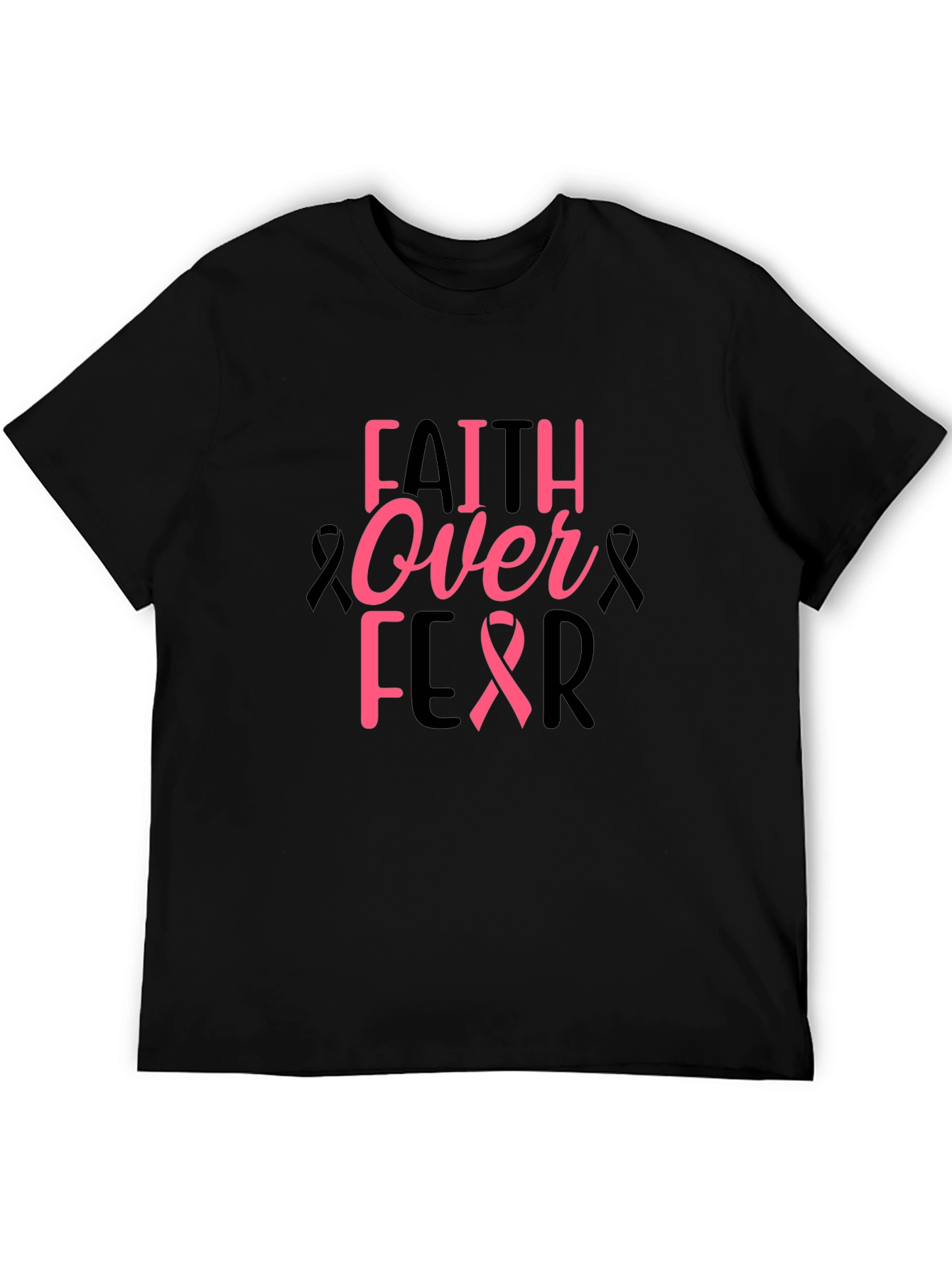Faith Over Fear Graphic Tee - Breast Cancer Awareness