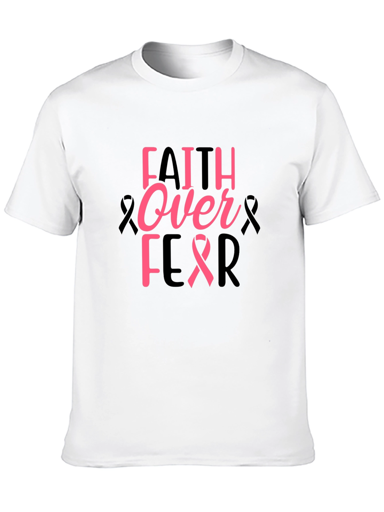 Faith Over Fear Graphic Tee - Breast Cancer Awareness