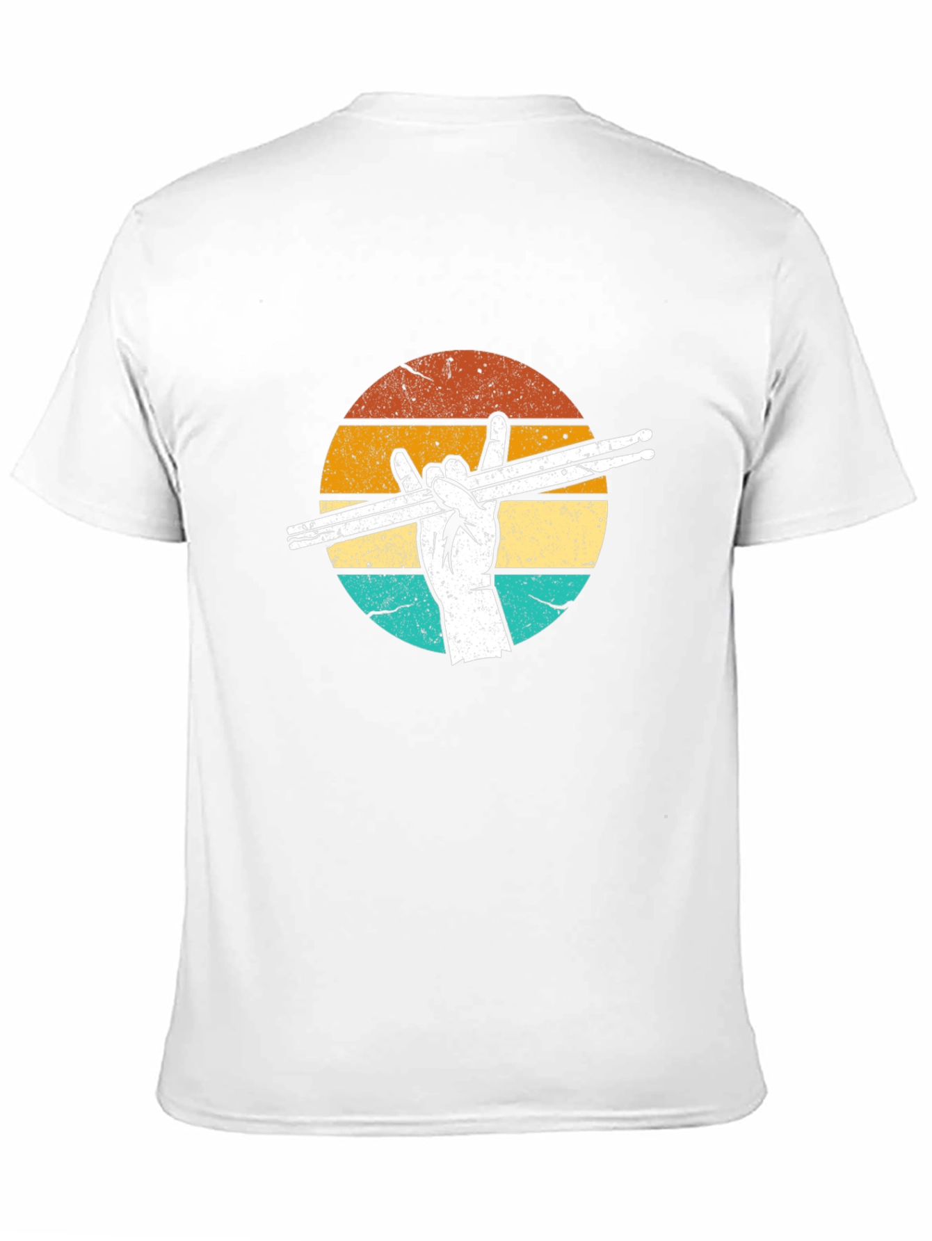 Retro Drummer T-Shirt: Rock Hand Drumsticks Graphic Tee