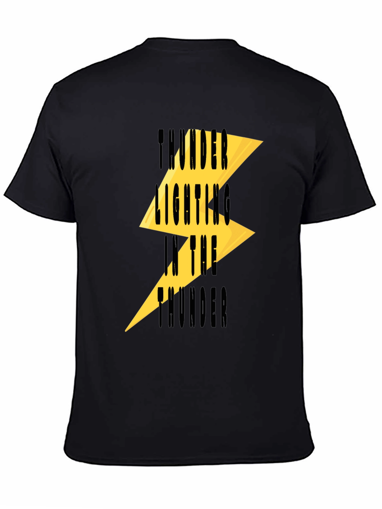 Thunder Lighting Printed Black T-Shirt