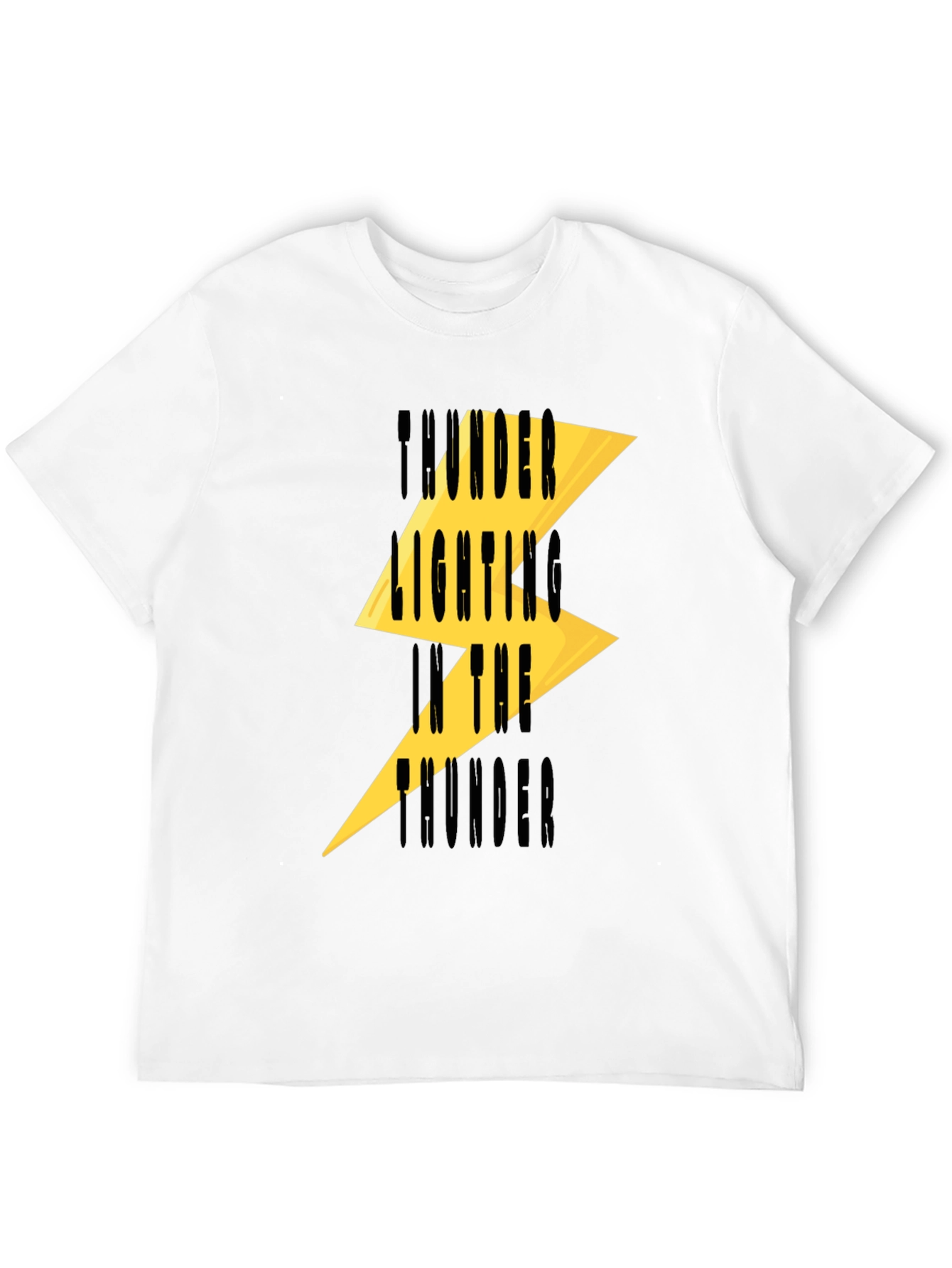 Thunder Lighting Printed Black T-Shirt