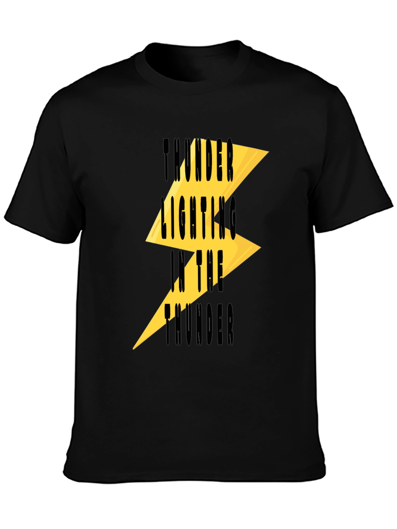 Thunder Lighting Printed Black T-Shirt