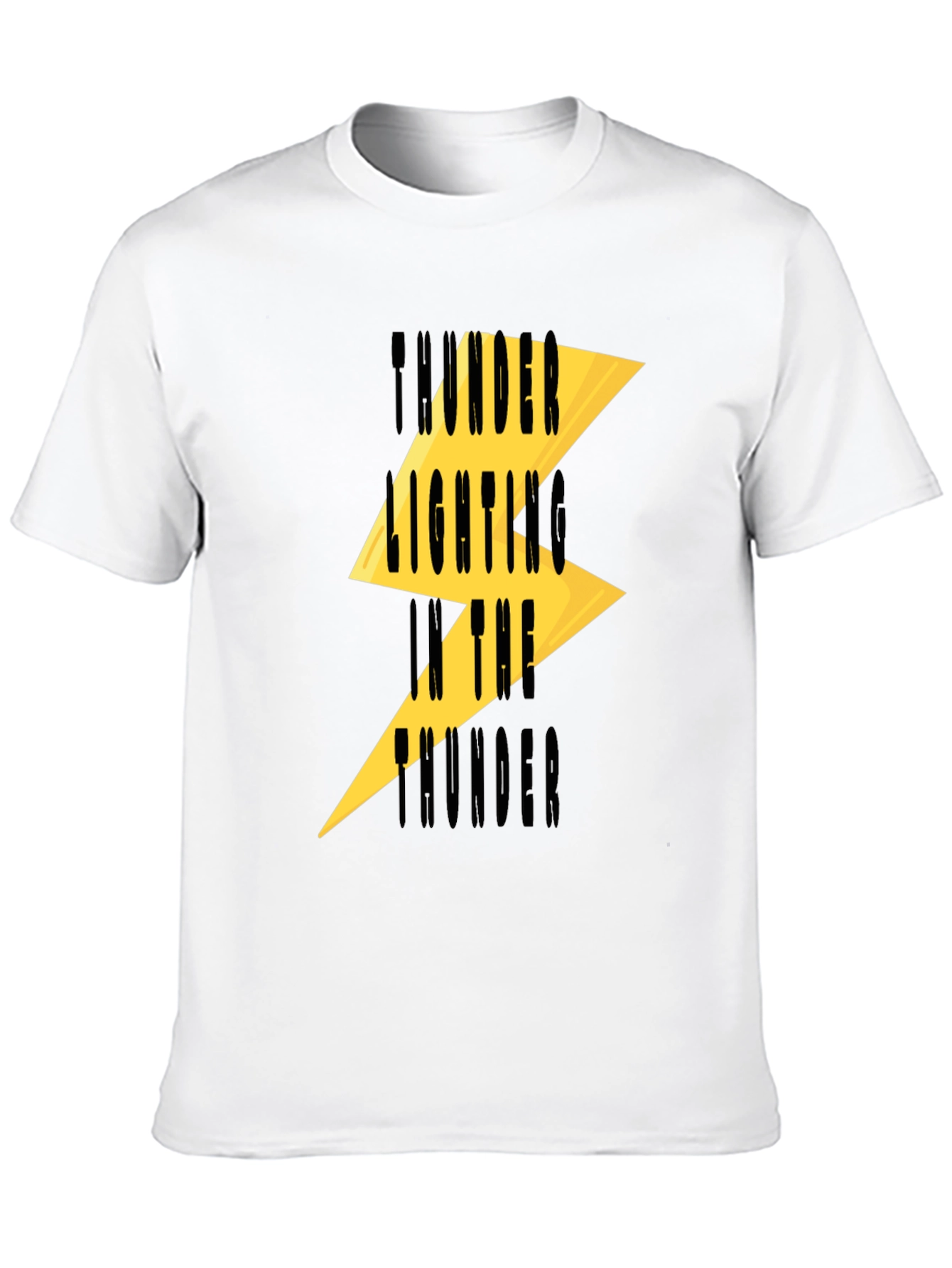 Thunder Lighting Printed Black T-Shirt