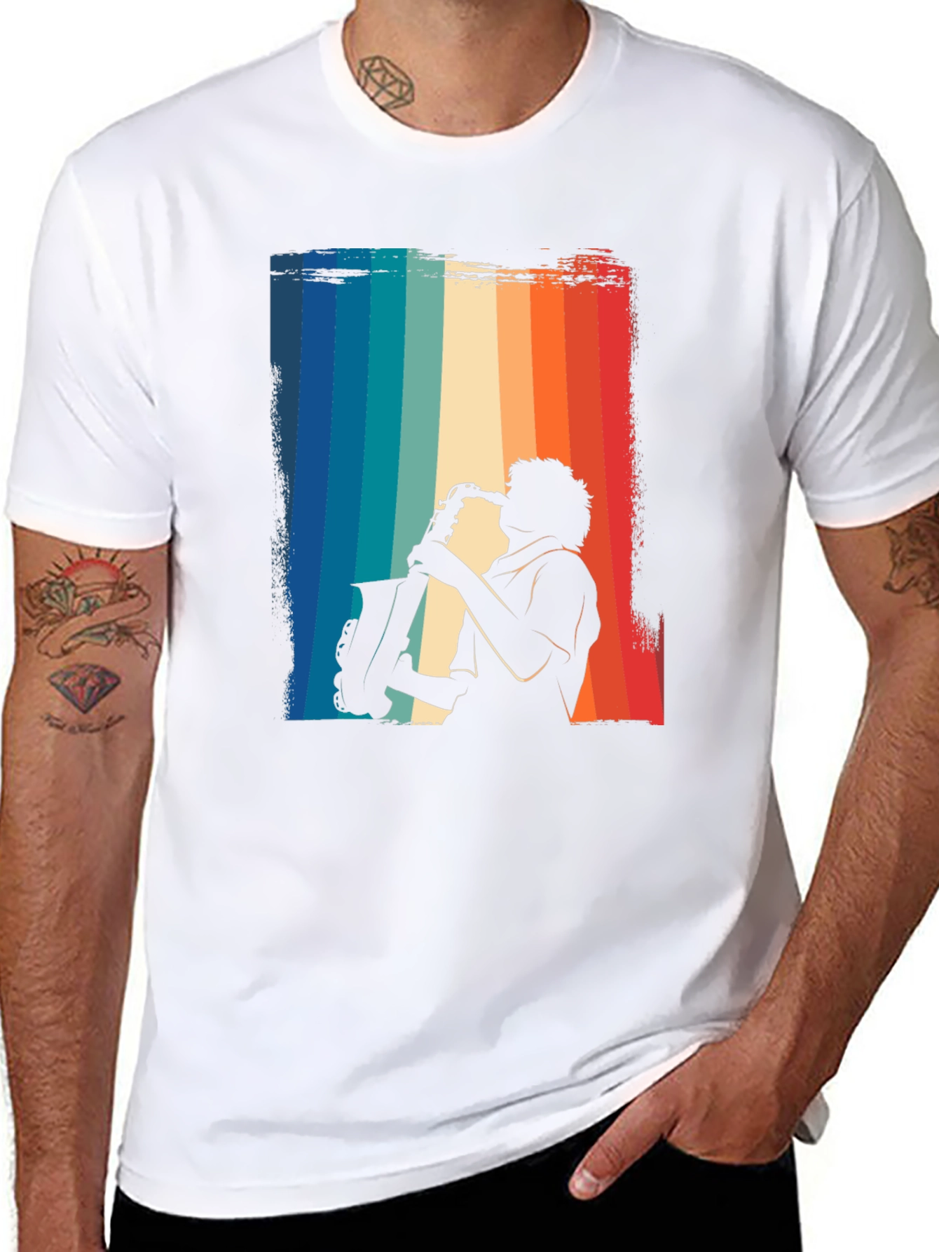 Retro Saxophone Player Graphic T-Shirt