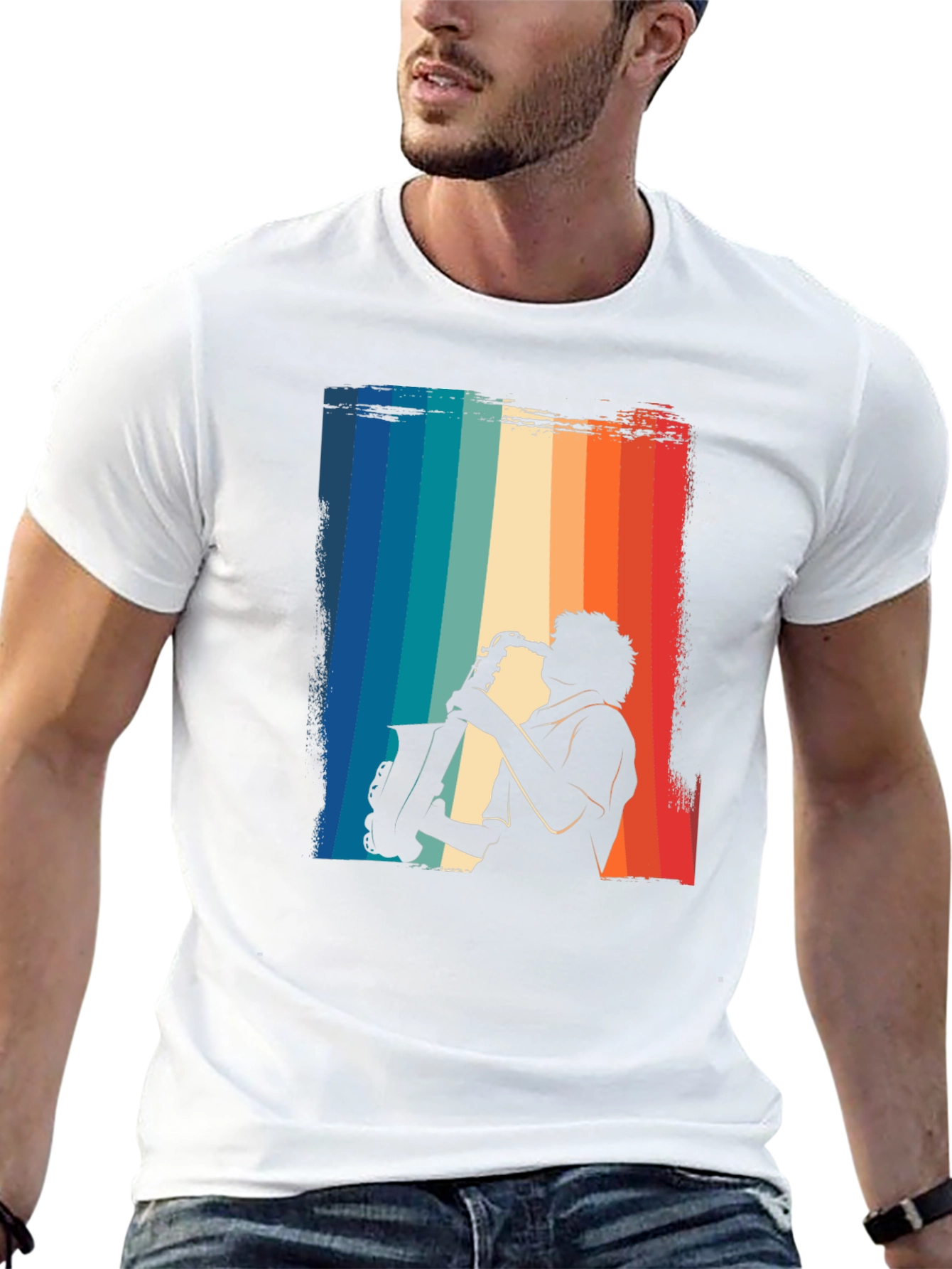 Retro Saxophone Player Graphic T-Shirt