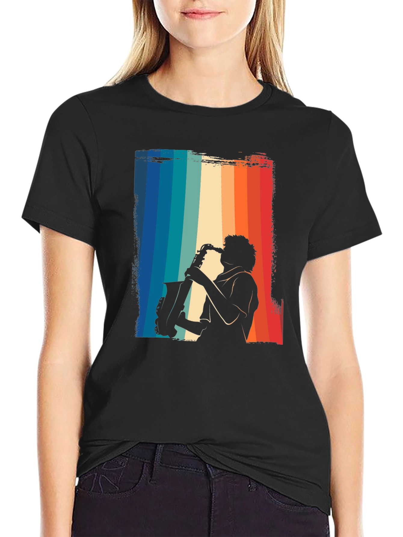 Retro Saxophone Player Graphic T-Shirt