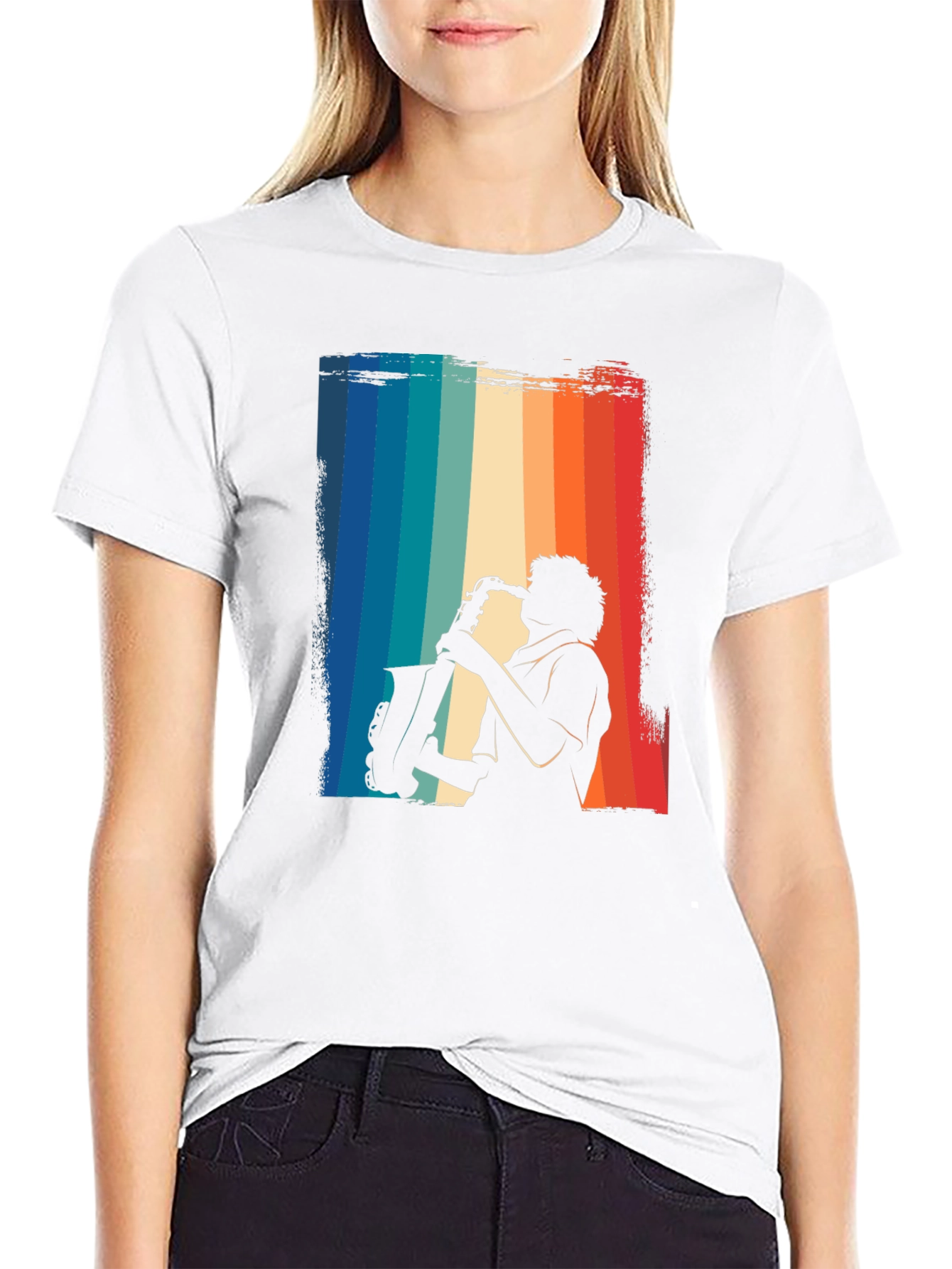 Retro Saxophone Player Graphic T-Shirt