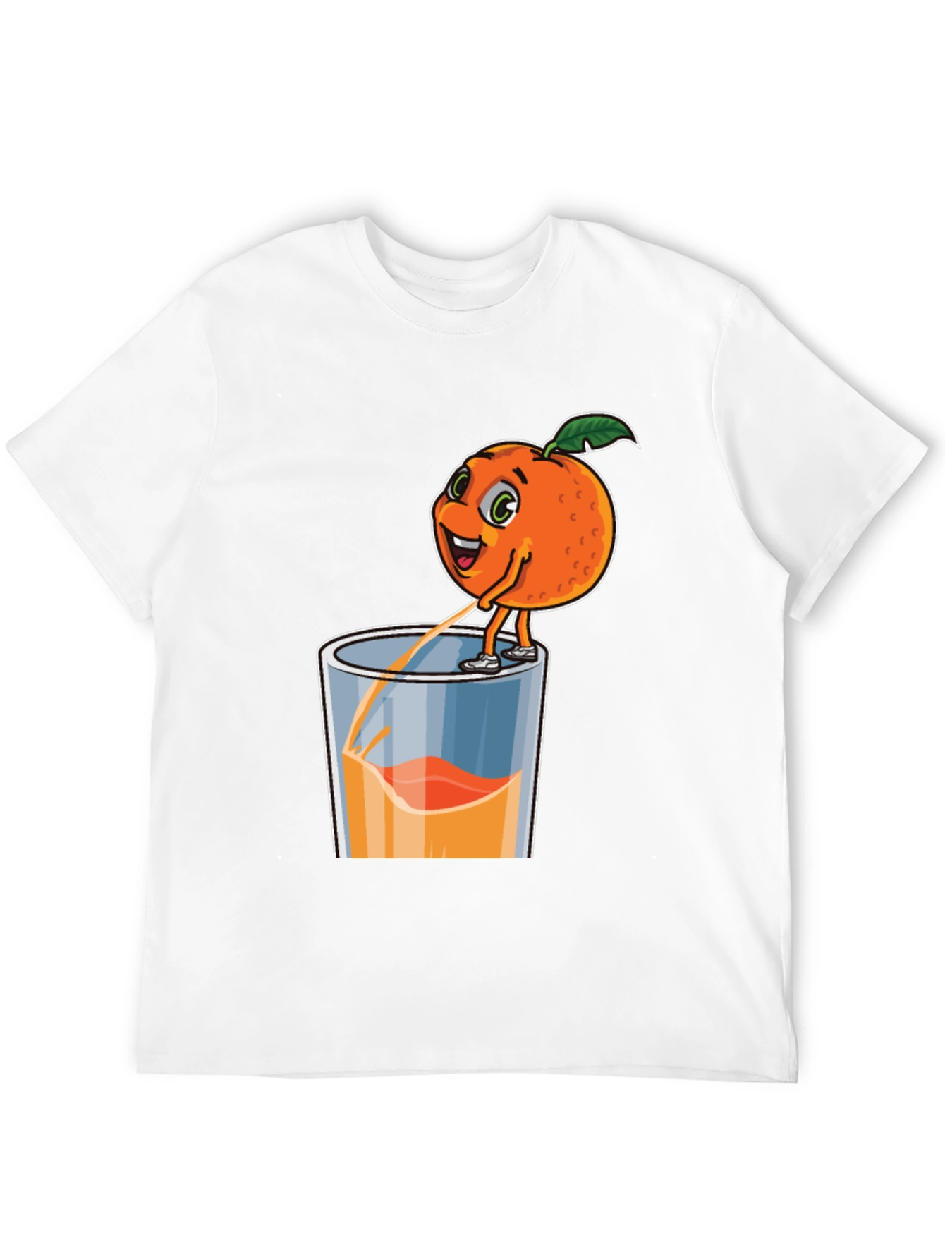 Funny Orange Juice Cartoon Graphic T-Shirt