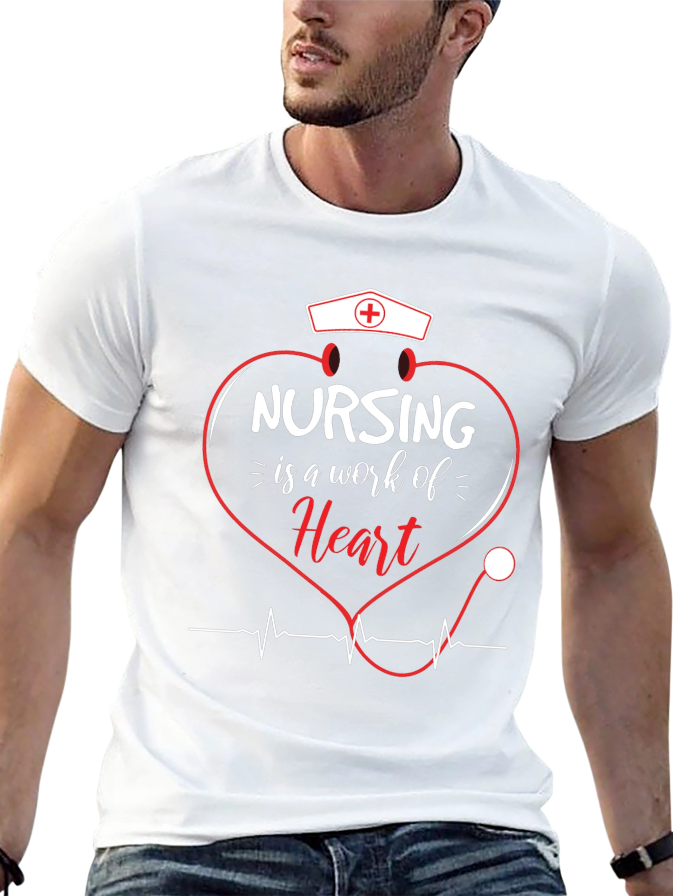 Nursing is a Work of Heart Graphic T-Shirt