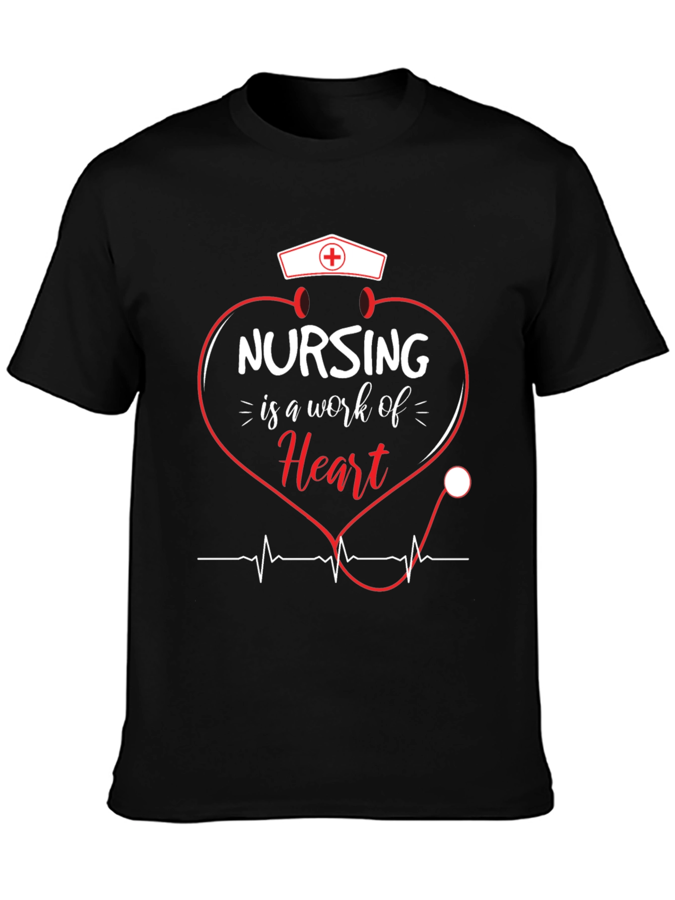 Nursing is a Work of Heart Graphic T-Shirt