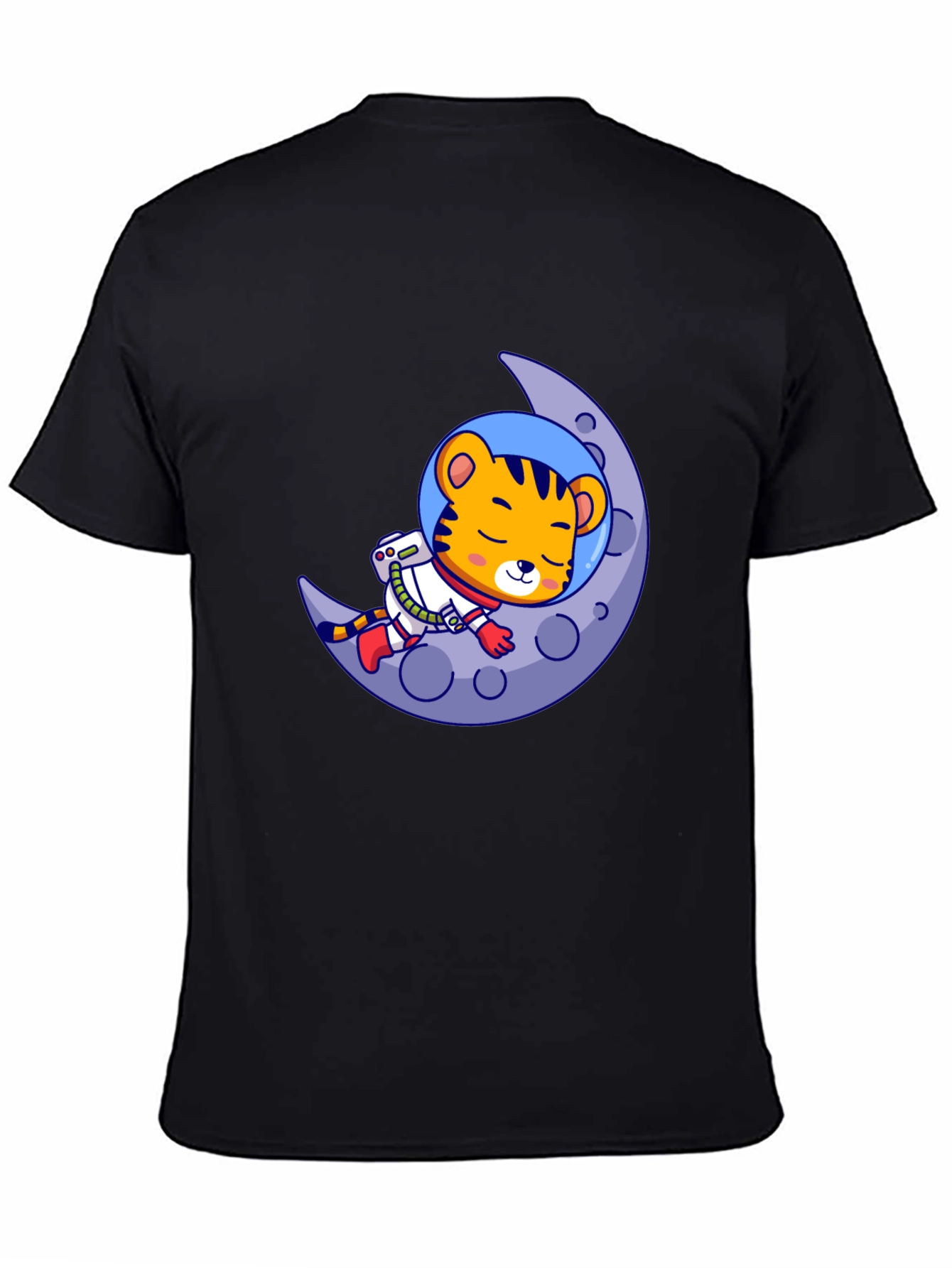 Tiger Astronaut Moon Graphic Tee - Black
