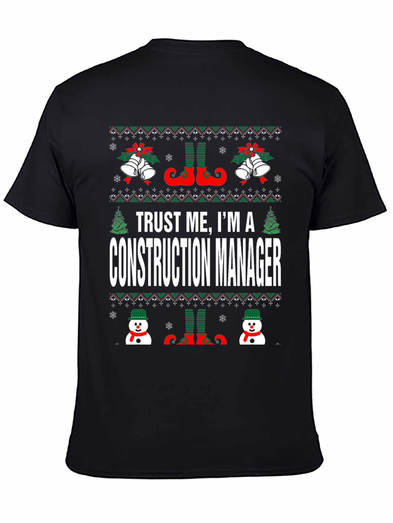 Construction Manager Ugly Christmas Sweater T-Shirt