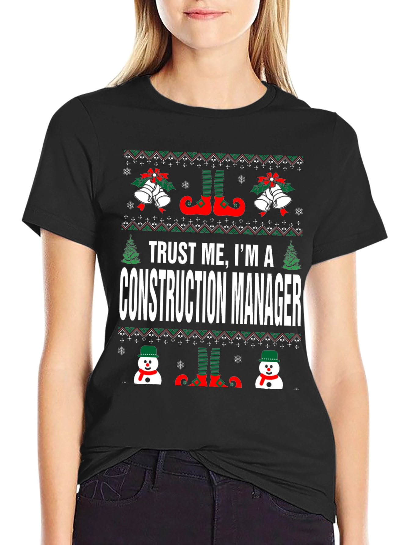 Construction Manager Ugly Christmas Sweater T-Shirt