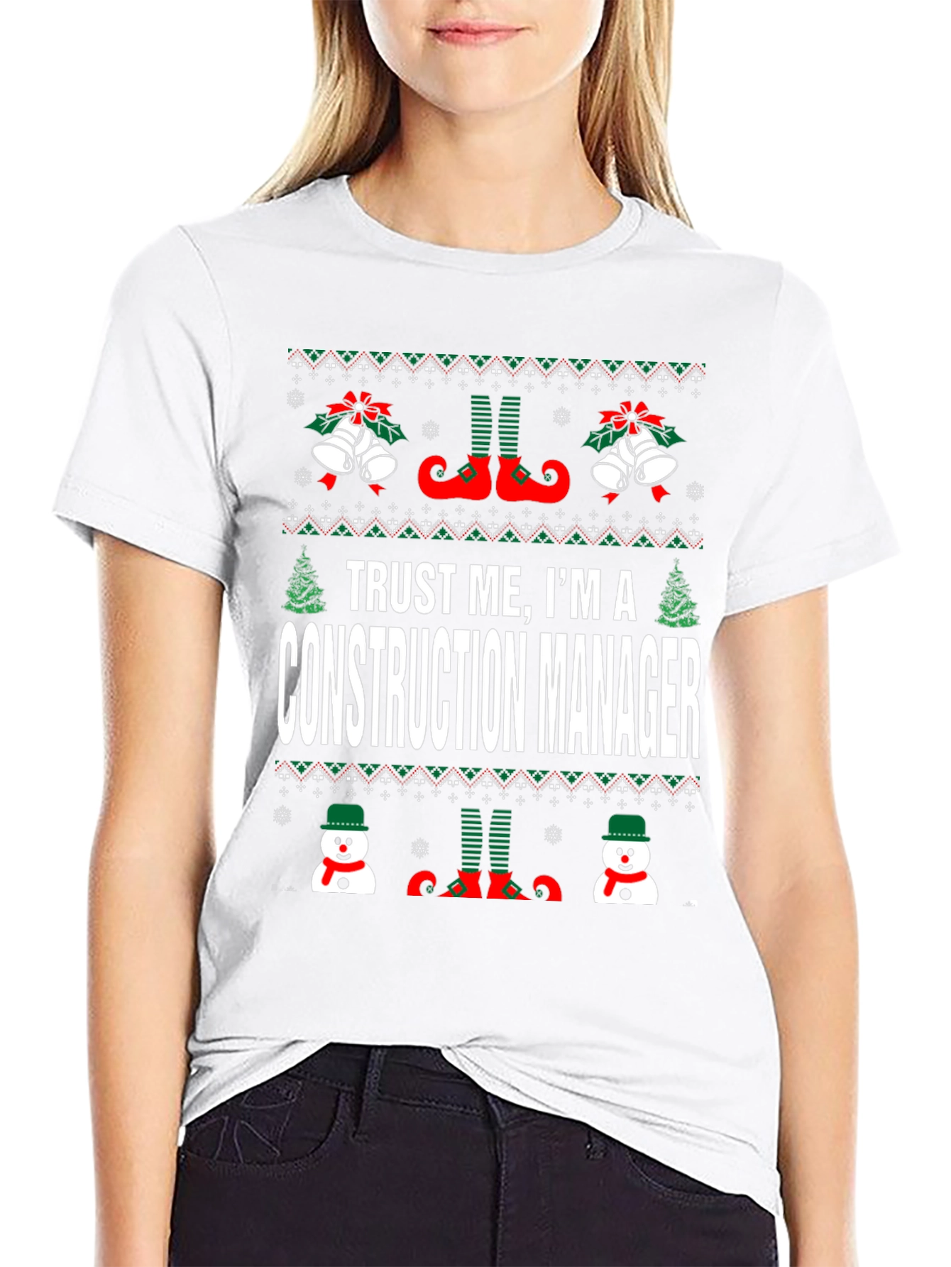 Construction Manager Ugly Christmas Sweater T-Shirt