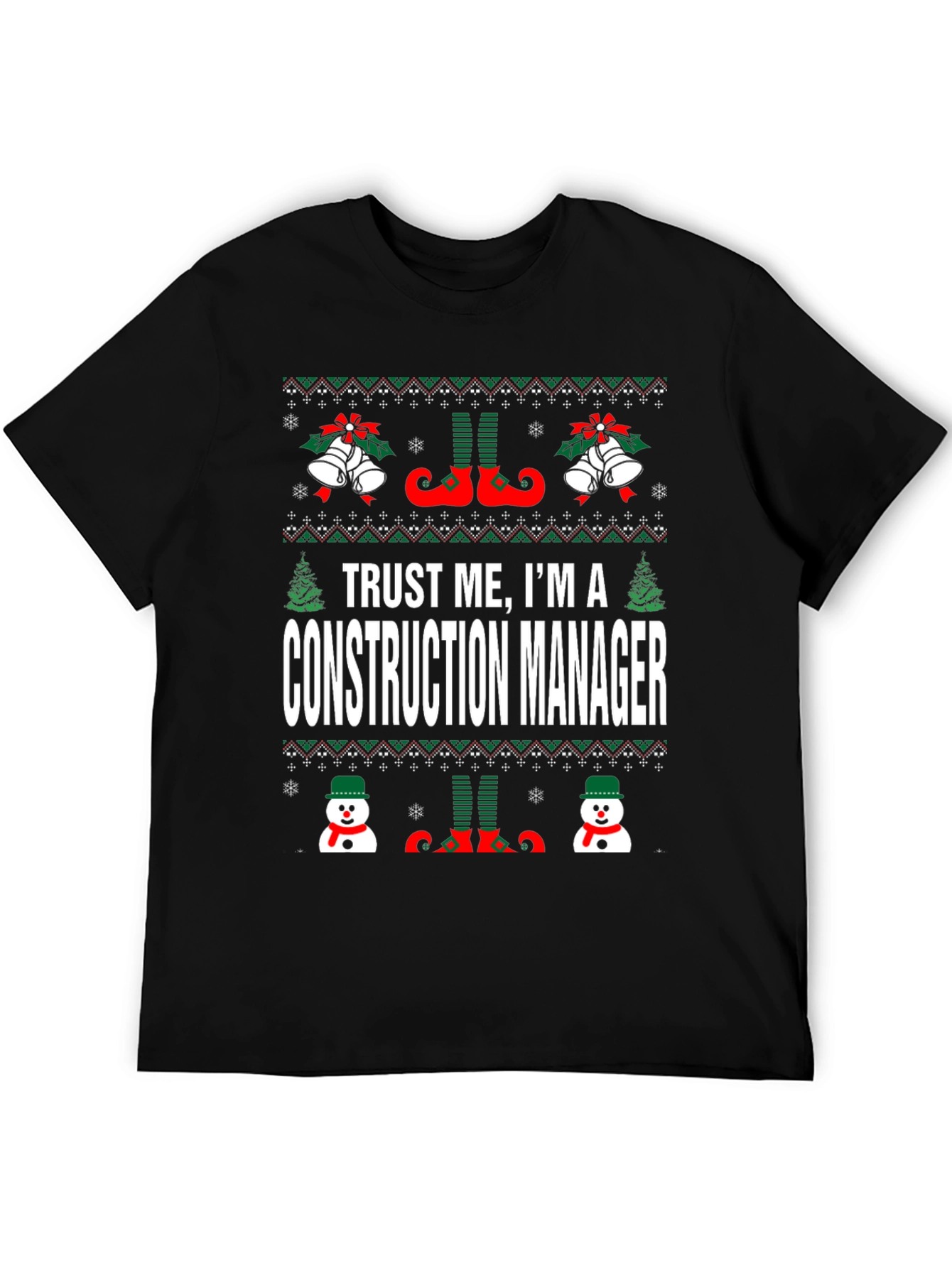 Construction Manager Ugly Christmas Sweater T-Shirt