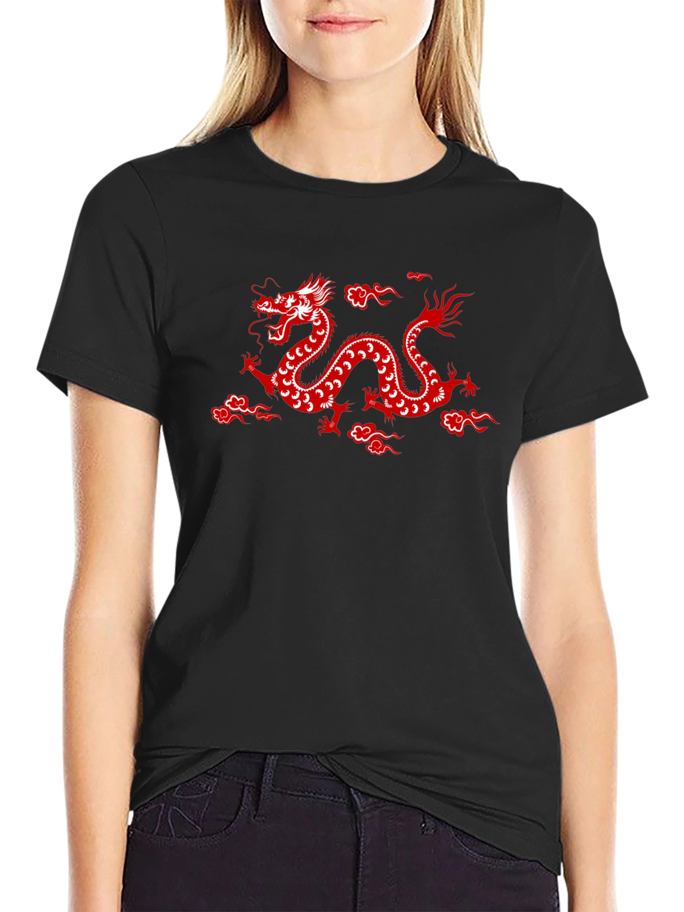 Dragon Graphic Tee - Black Cotton Comfort Fit