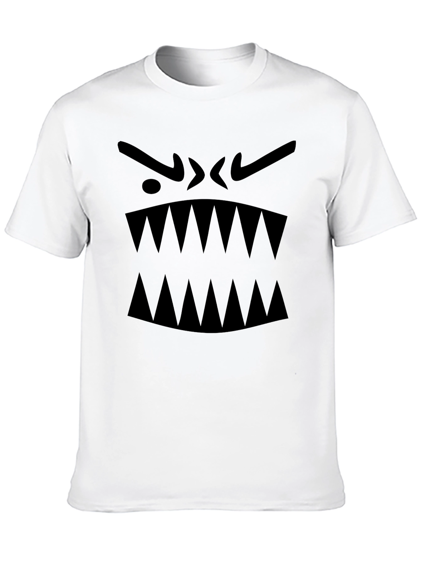 Mens Black Graphic Tee - Monster Face Design