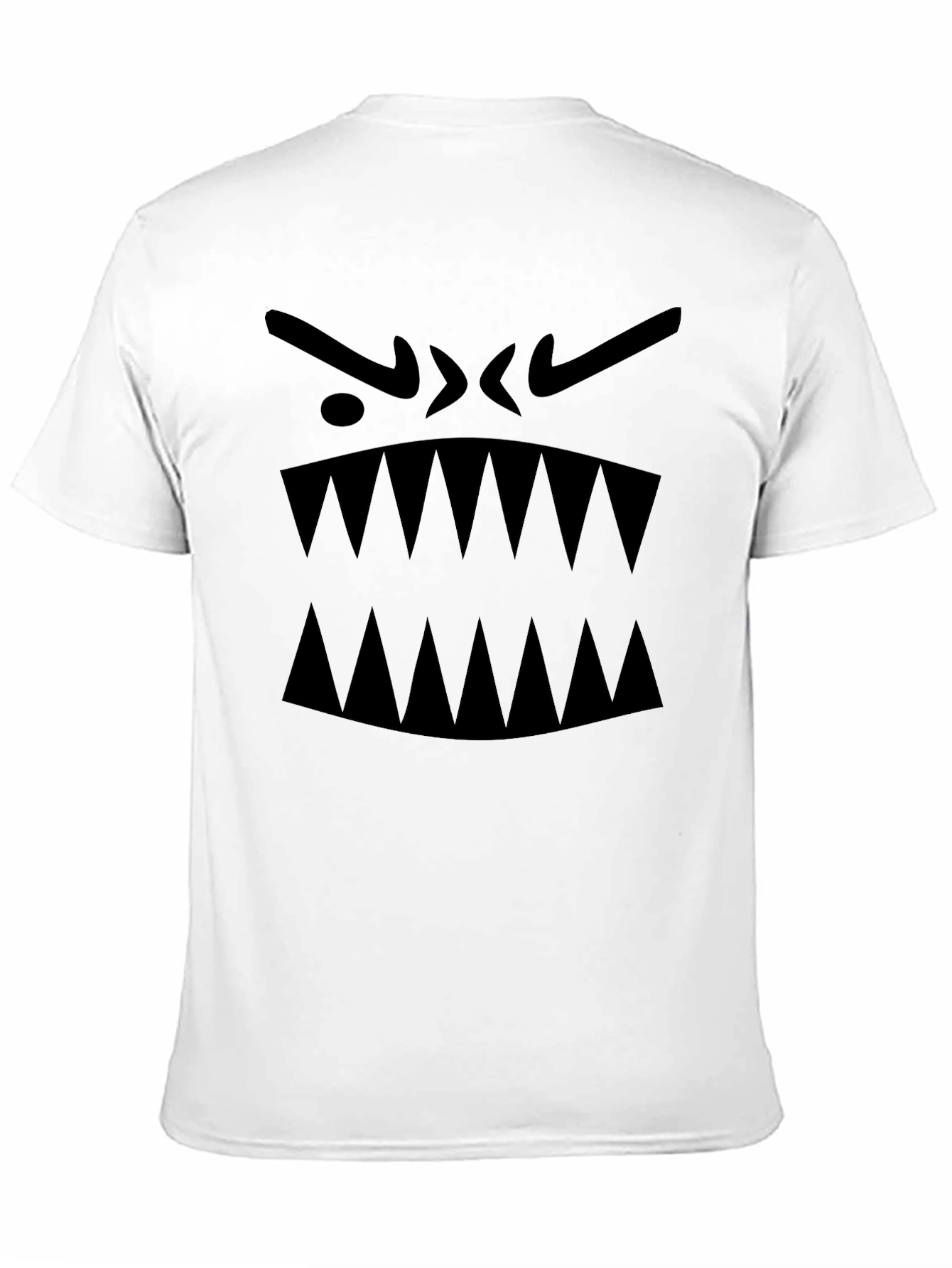Mens Black Graphic Tee - Monster Face Design