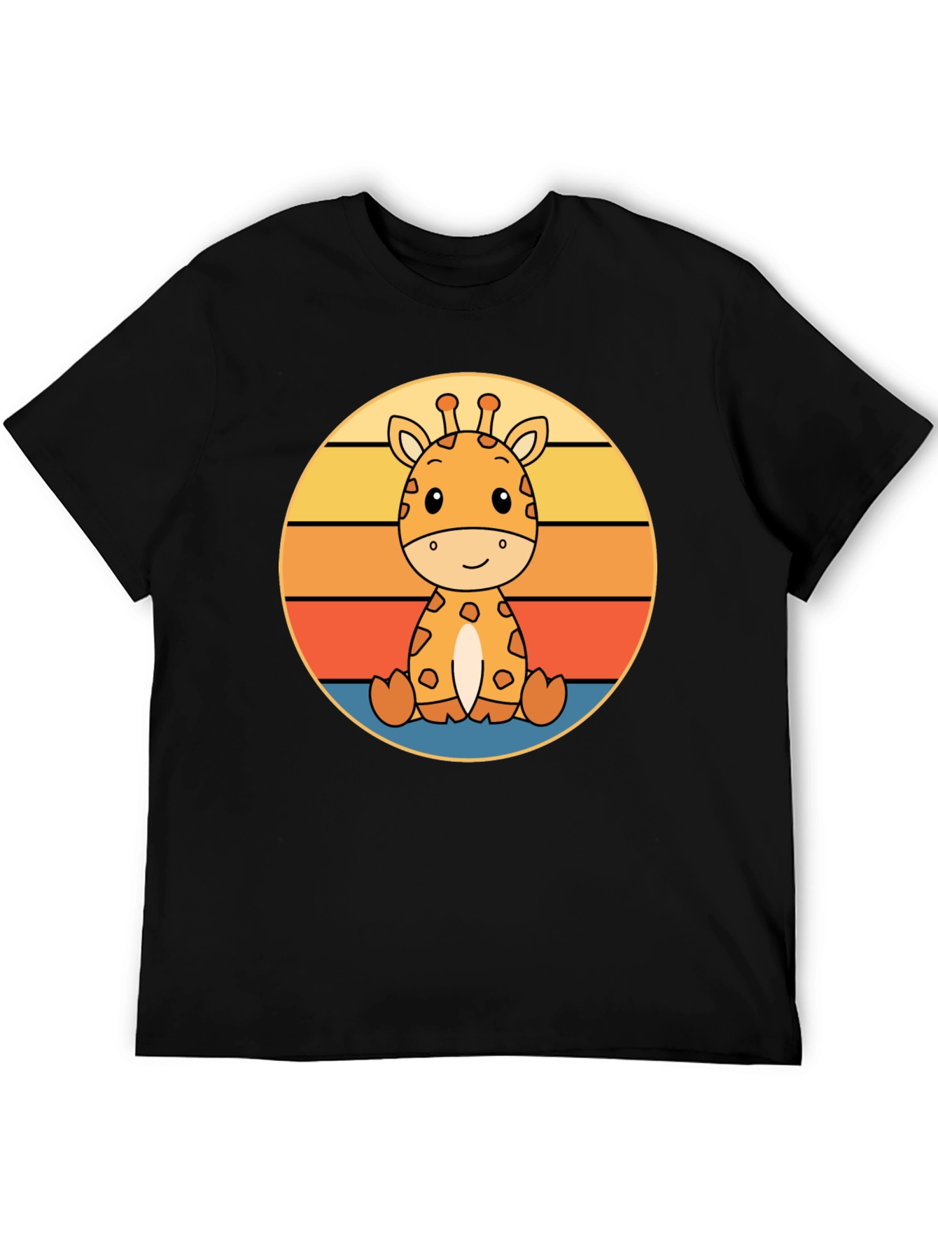 Cute Giraffe Sunset Graphic T-Shirt