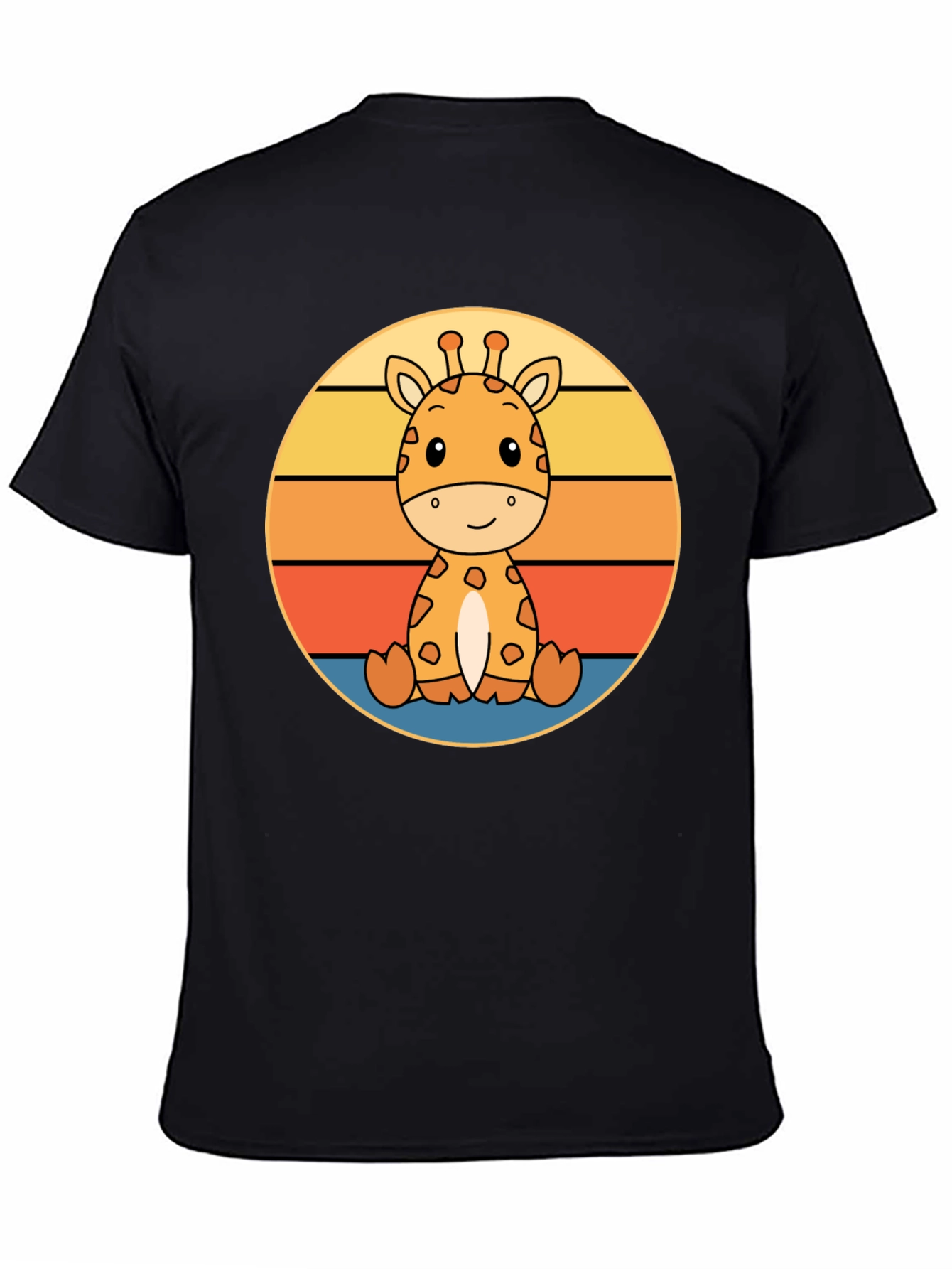 Cute Giraffe Sunset Graphic T-Shirt