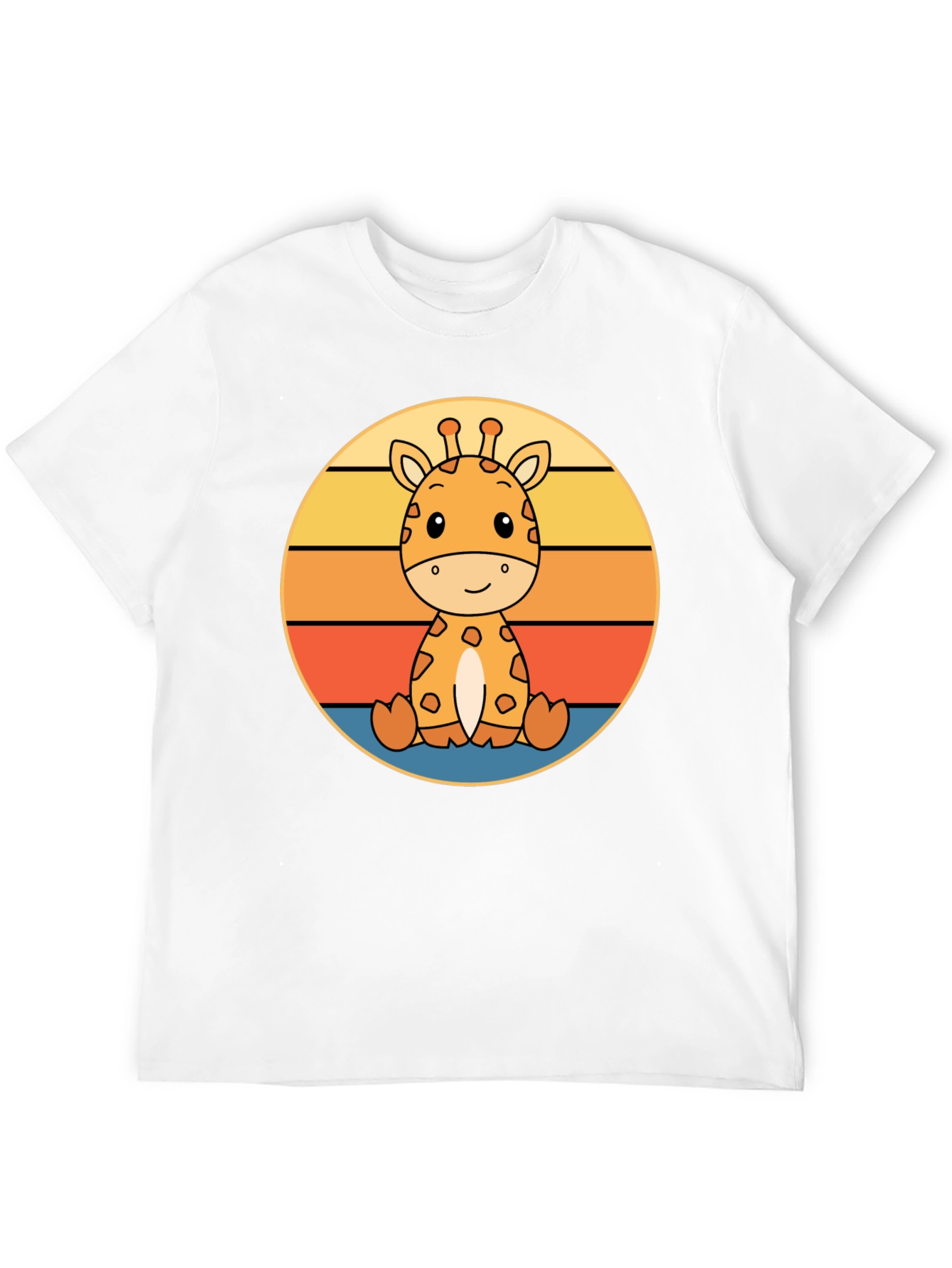 Cute Giraffe Sunset Graphic T-Shirt