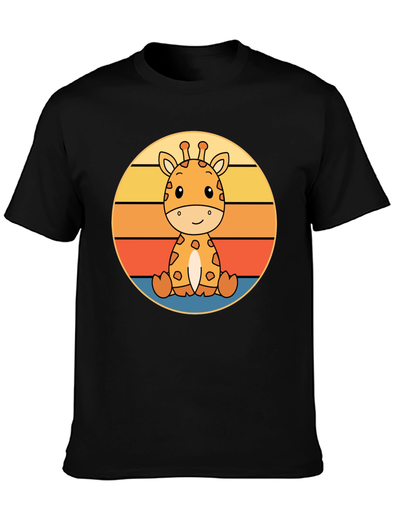 Cute Giraffe Sunset Graphic T-Shirt