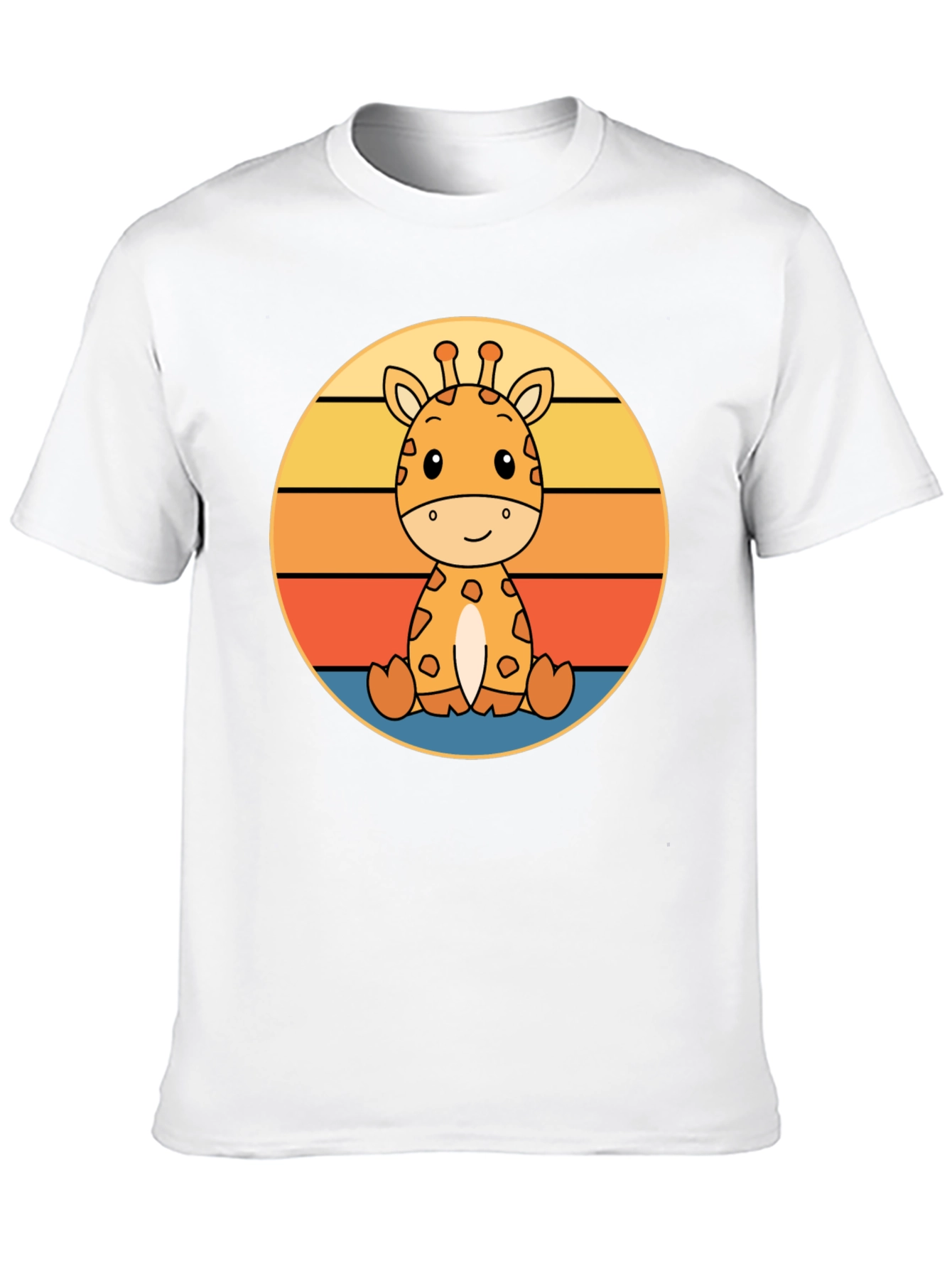 Cute Giraffe Sunset Graphic T-Shirt