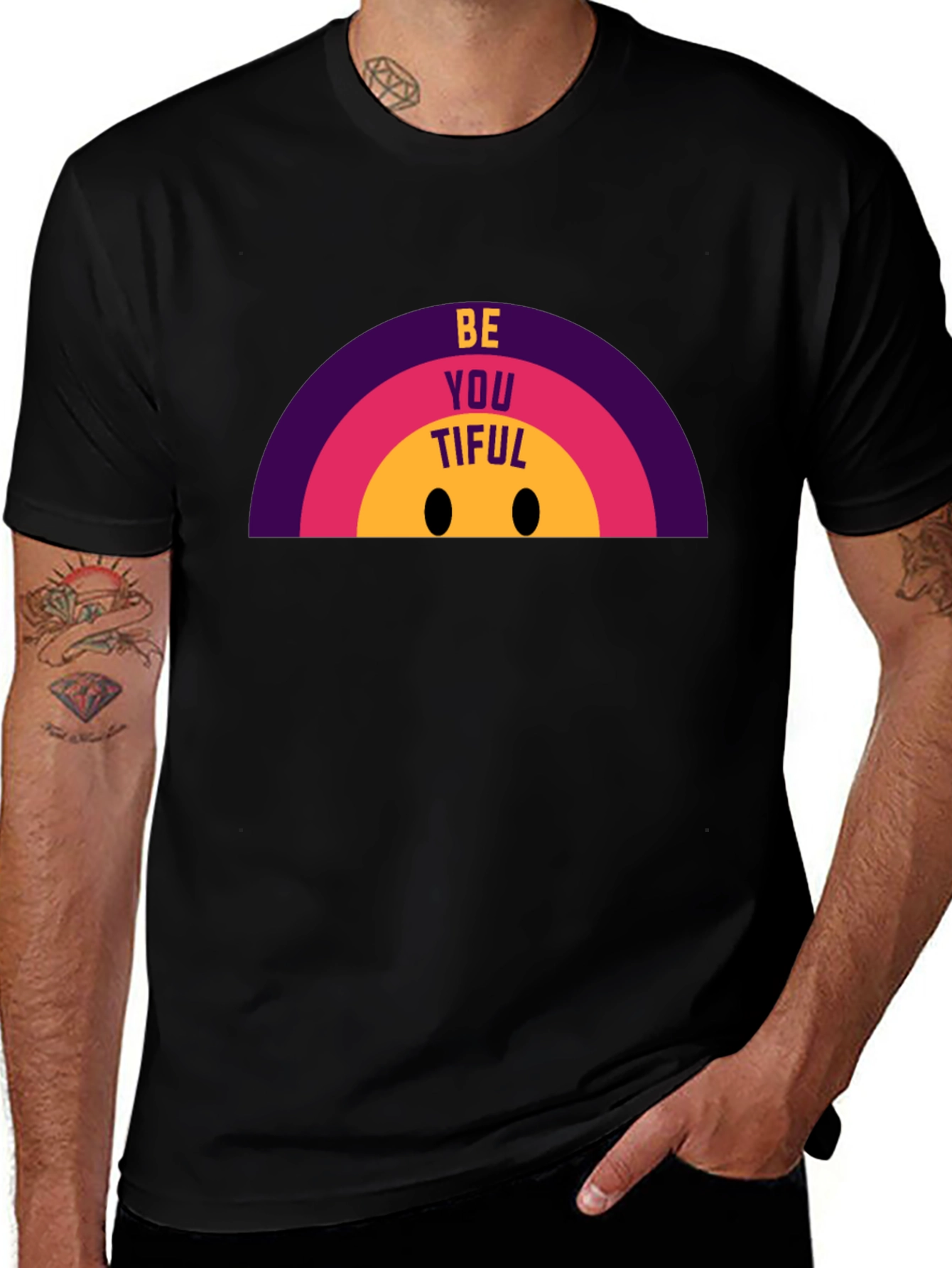 BeYOUtiful Graphic Tee - Black Casual T-Shirt