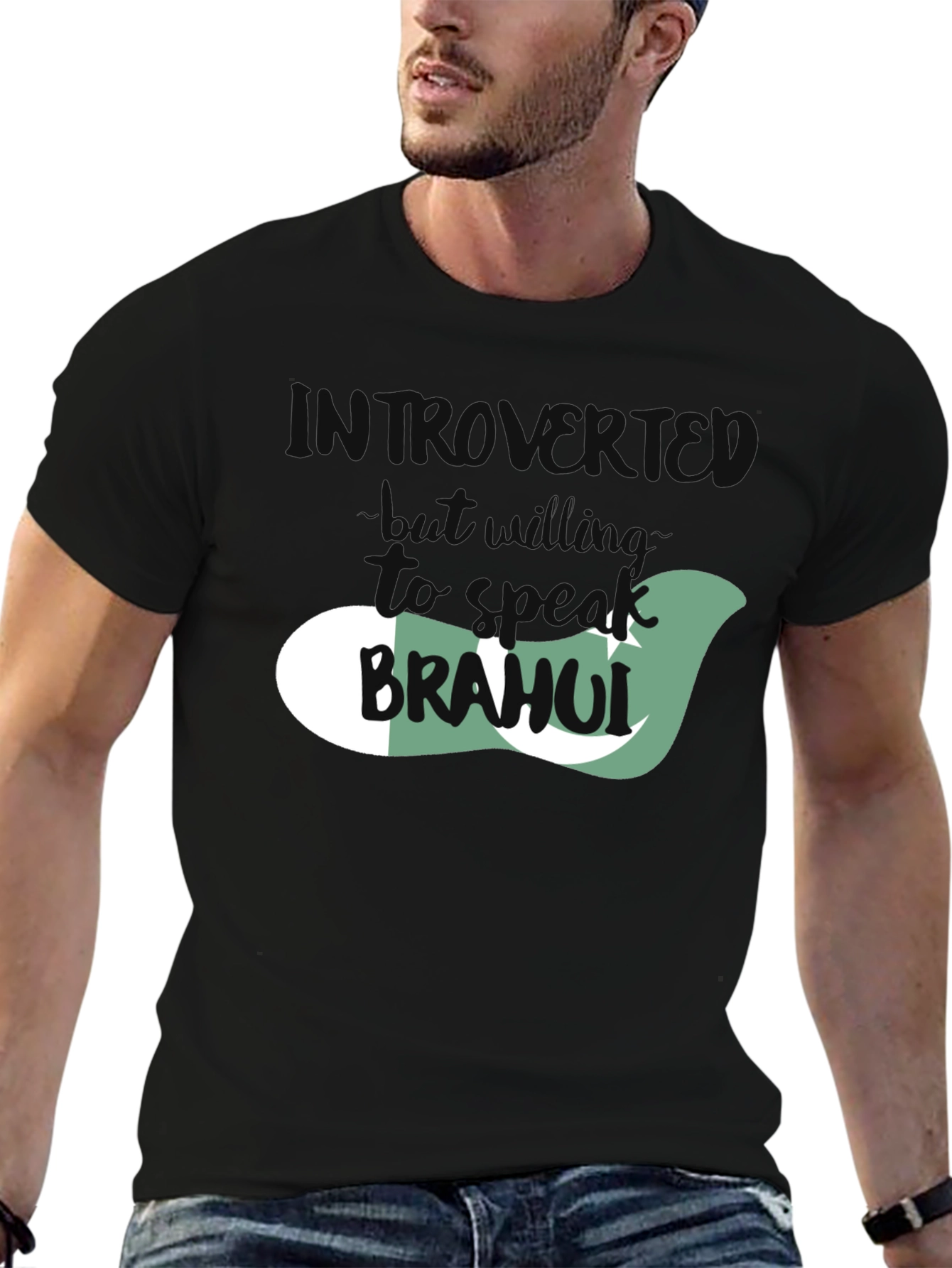 Introvert T-Shirt with Pakistan Flag Design