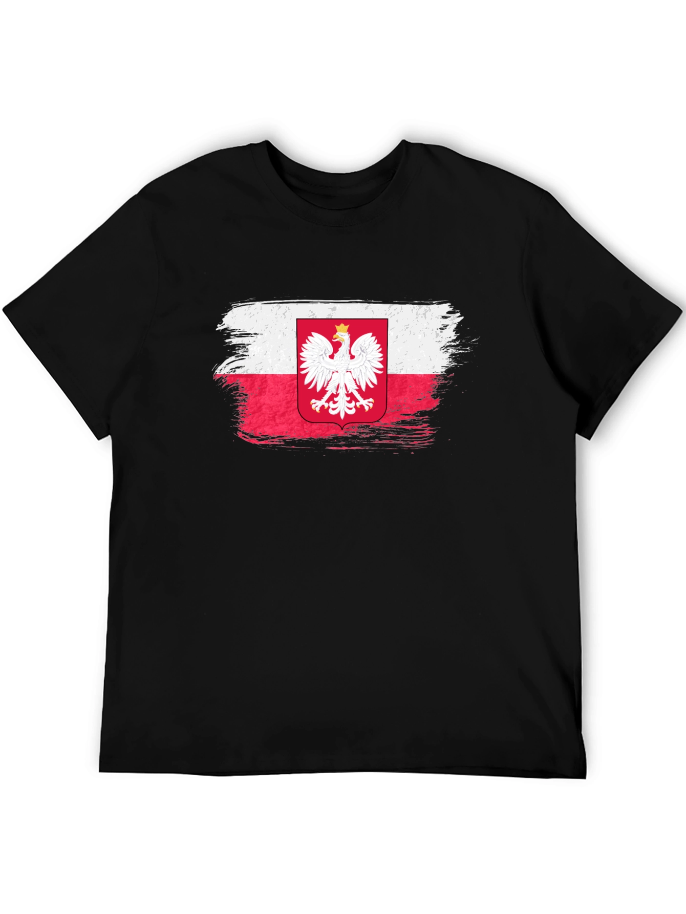 Poland Flag Brush Stroke Graphic T-Shirt