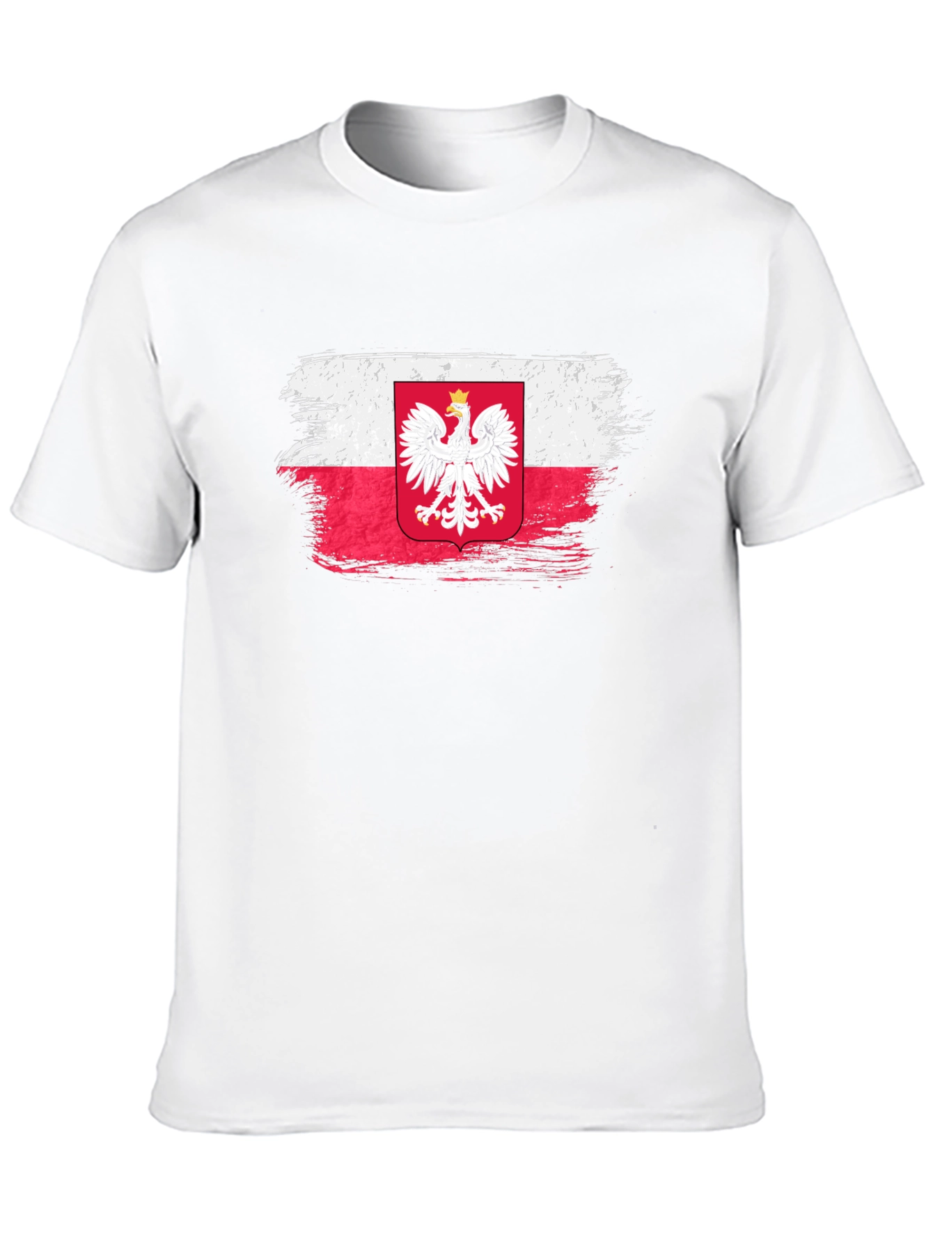 Poland Flag Brush Stroke Graphic T-Shirt