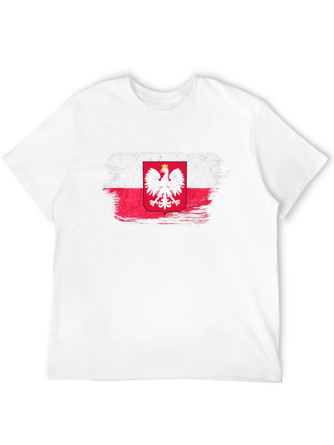 Poland Flag Brush Stroke Graphic T-Shirt