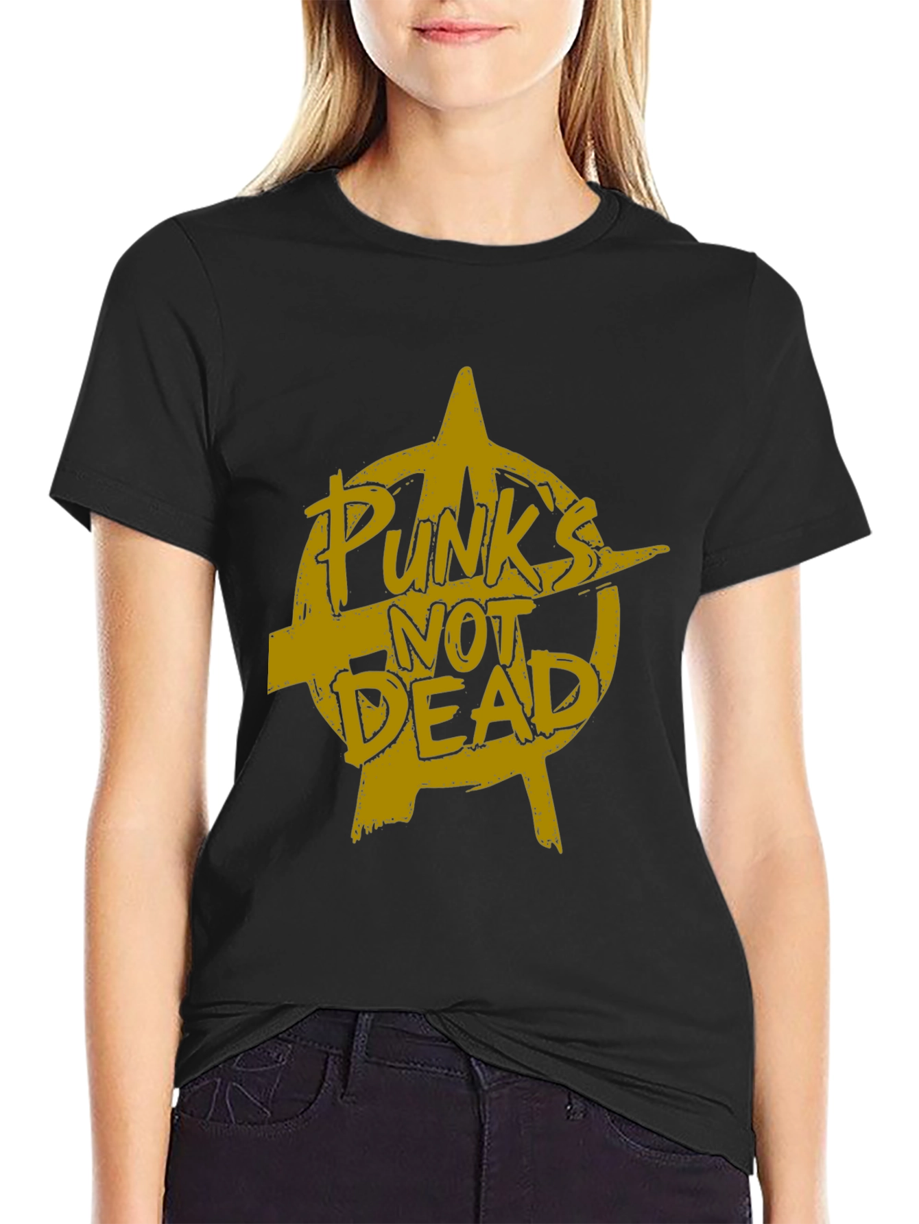 Punks Not Dead Graphic Tee - Black Cotton T-Shirt