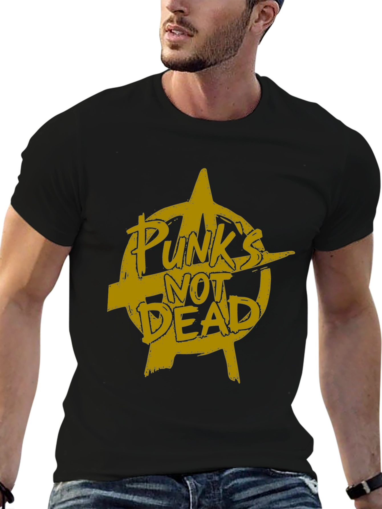 Punks Not Dead Graphic Tee - Black Cotton T-Shirt