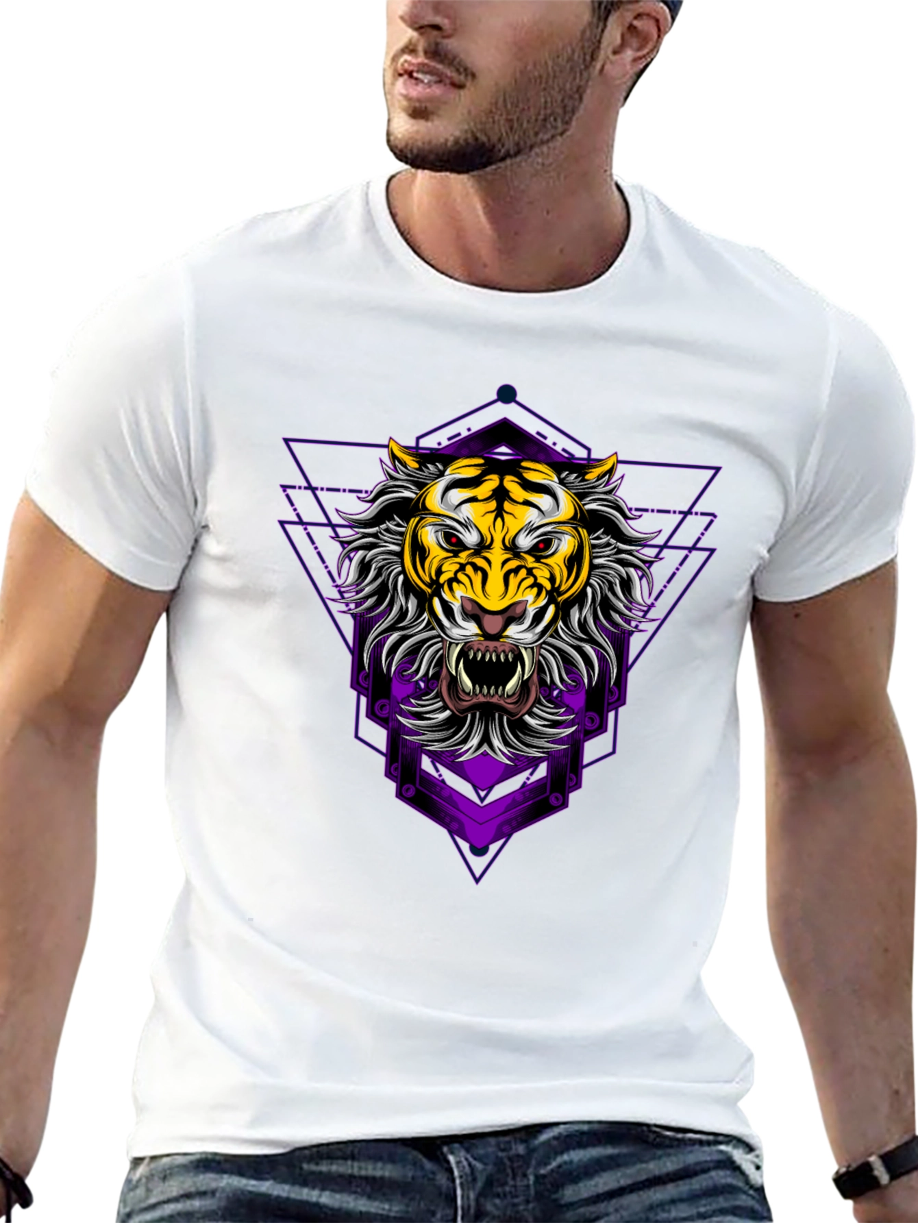 Geometric Tiger Graphic Tee
