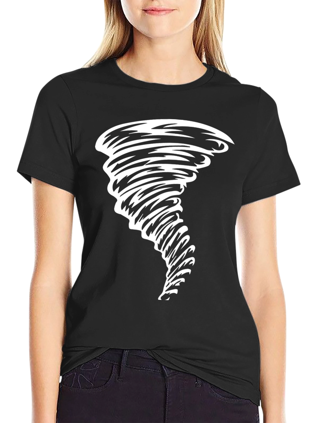 Tornado Graphic Tee - Black Cotton Casual Shirt
