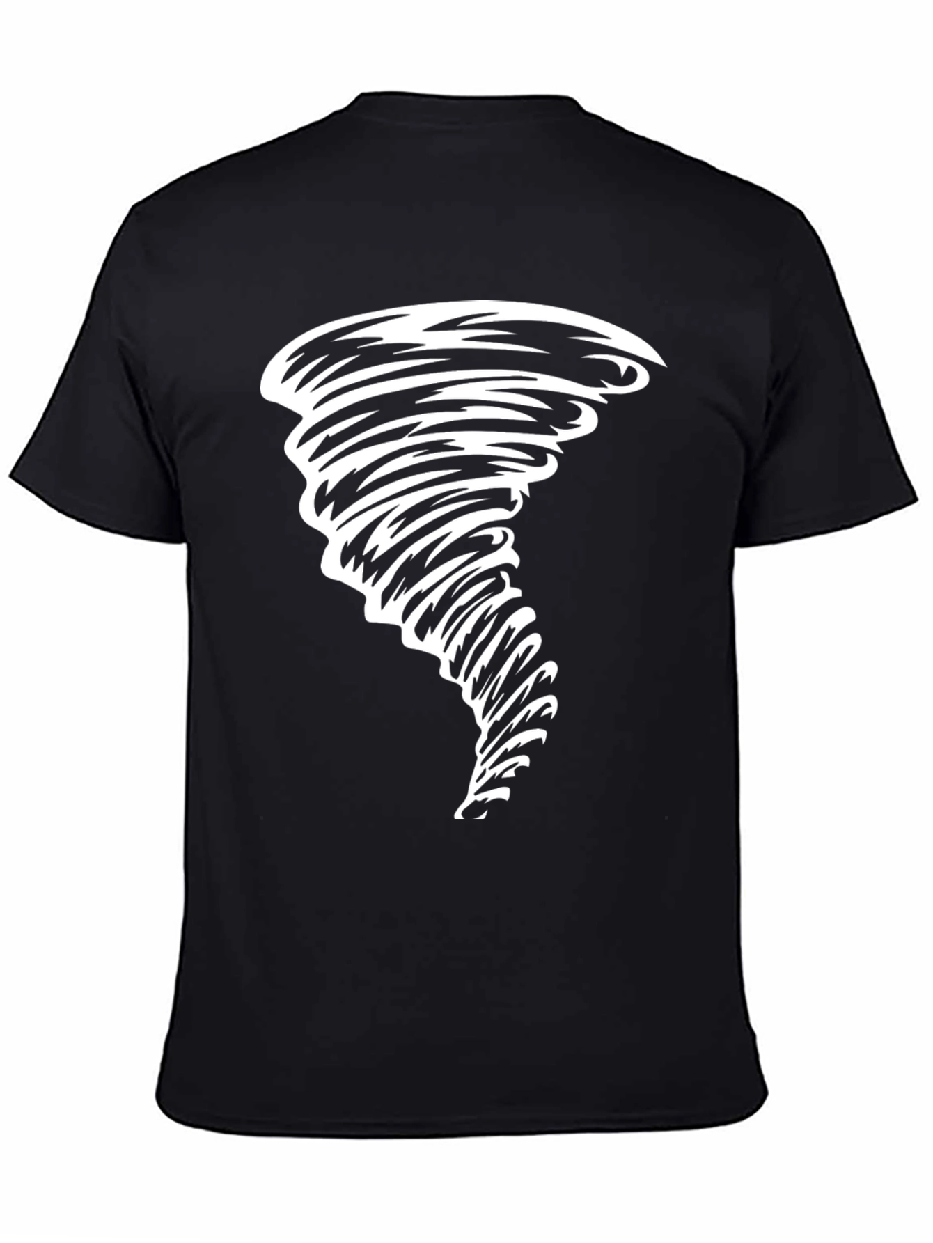 Tornado Graphic Tee - Black Cotton Casual Shirt